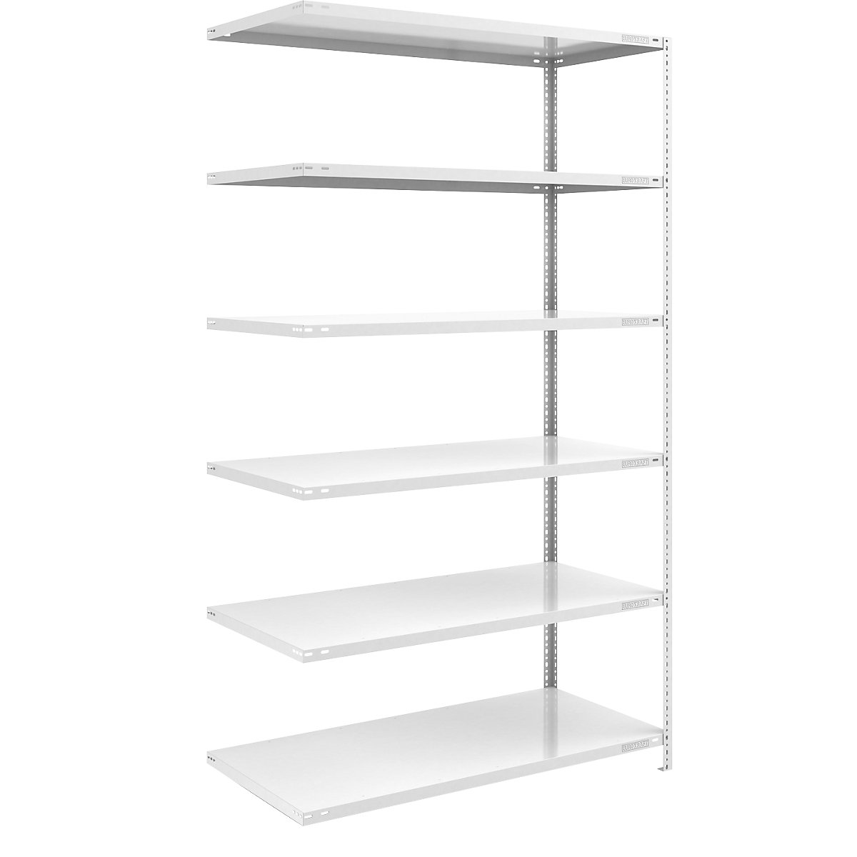 Bolt-together shelf unit, light duty, plastic coated – eurokraft pro, shelf unit height 2500 mm, shelf width 1300 mm, depth 800 mm, extension shelf unit-5