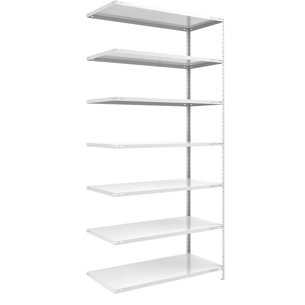 Bolt-together shelf unit, light duty, plastic coated – eurokraft pro, shelf unit height 3000 mm, shelf width 1300 mm, depth 800 mm, extension shelf unit-10