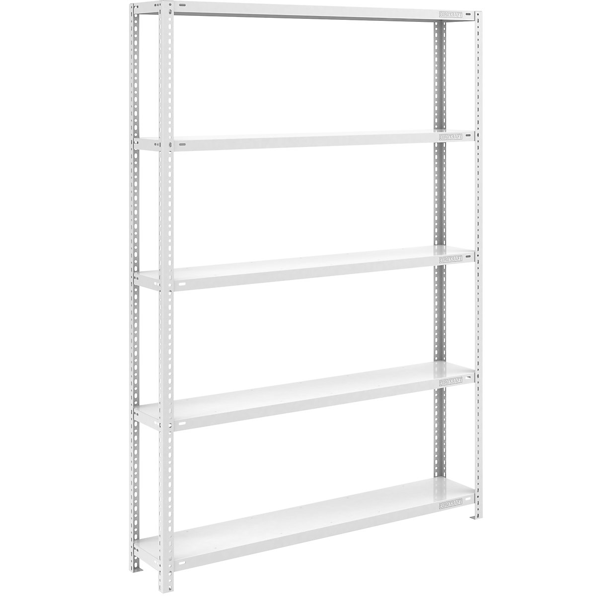 Bolt-together shelf unit, light duty, plastic coated – eurokraft pro, shelf unit height 2000 mm, shelf width 1300 mm, depth 300 mm, standard shelf unit-9