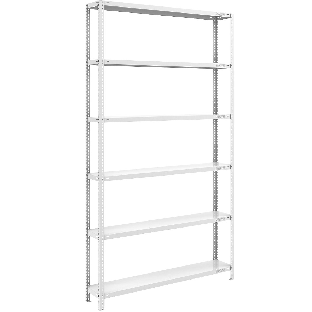 Bolt-together shelf unit, light duty, plastic coated – eurokraft pro, shelf unit height 2500 mm, shelf width 1300 mm, depth 300 mm, standard shelf unit-12