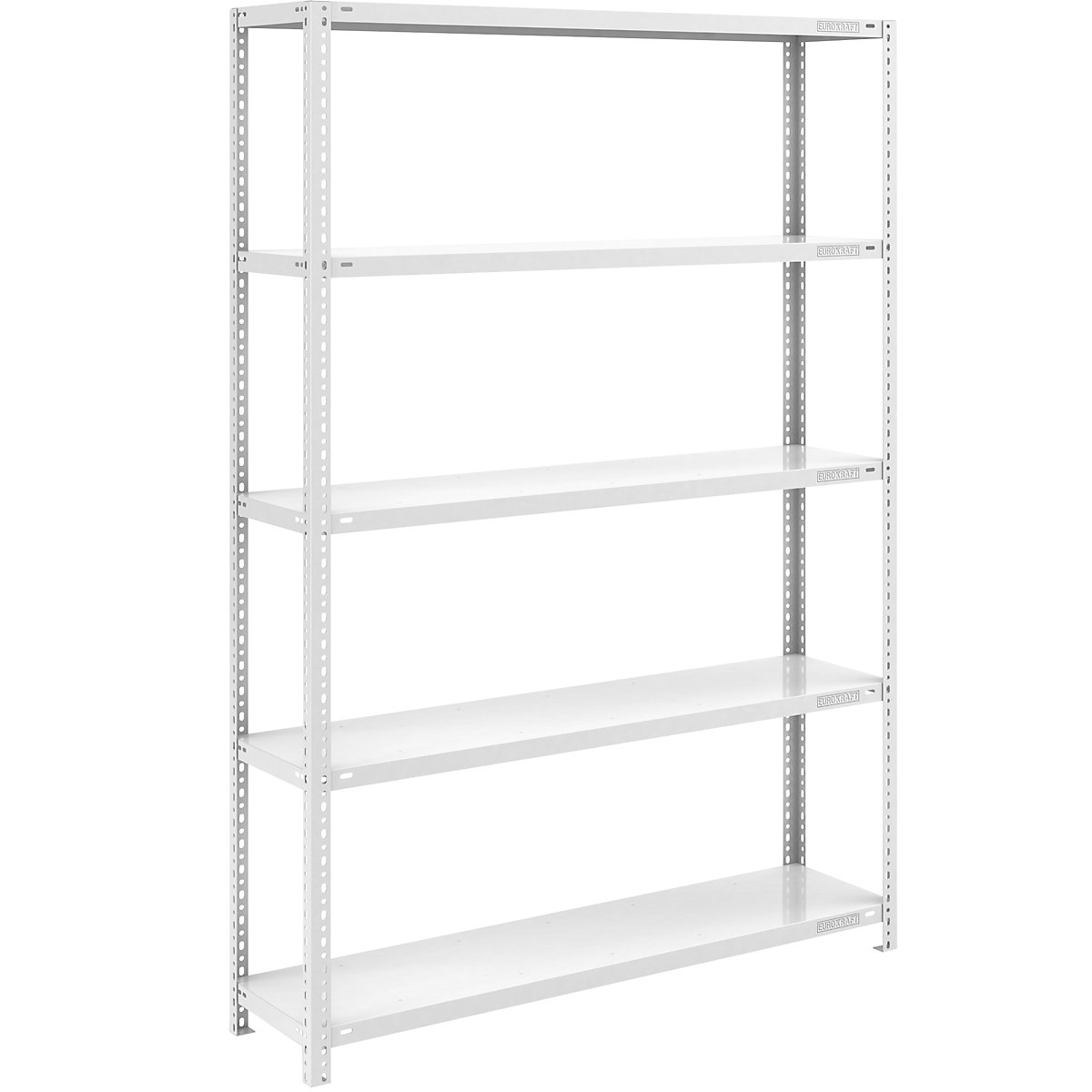 Bolt-together shelf unit, light duty, plastic coated – eurokraft pro, shelf unit height 2000 mm, shelf width 1300 mm, depth 400 mm, standard shelf unit-5