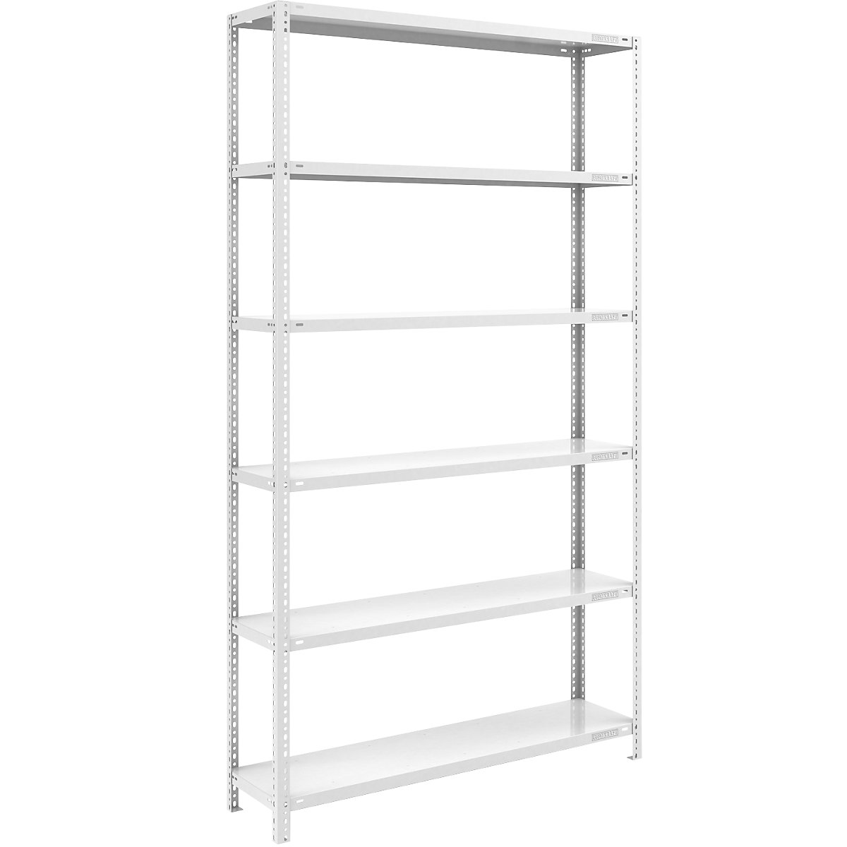 Bolt-together shelf unit, light duty, plastic coated – eurokraft pro, shelf unit height 2500 mm, shelf width 1300 mm, depth 400 mm, standard shelf unit-6