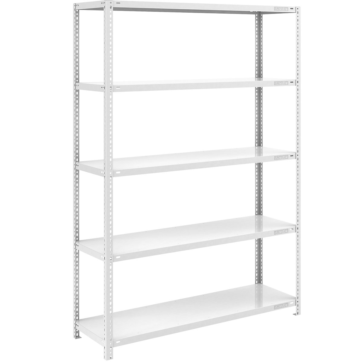 Bolt-together shelf unit, light duty, plastic coated – eurokraft pro, shelf unit height 2000 mm, shelf width 1300 mm, depth 500 mm, standard shelf unit-13