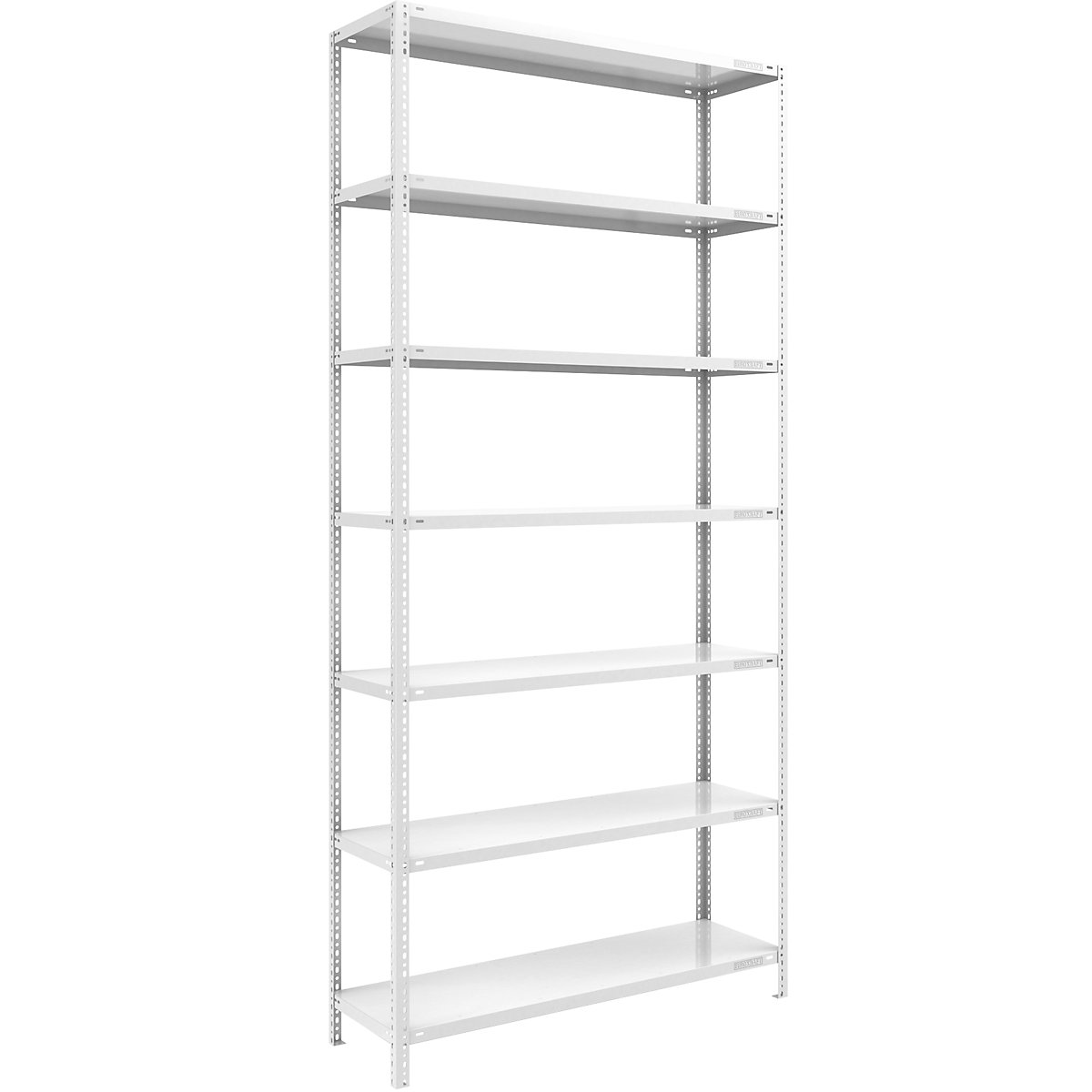 Bolt-together shelf unit, light duty, plastic coated – eurokraft pro, shelf unit height 3000 mm, shelf width 1300 mm, depth 500 mm, standard shelf unit-8