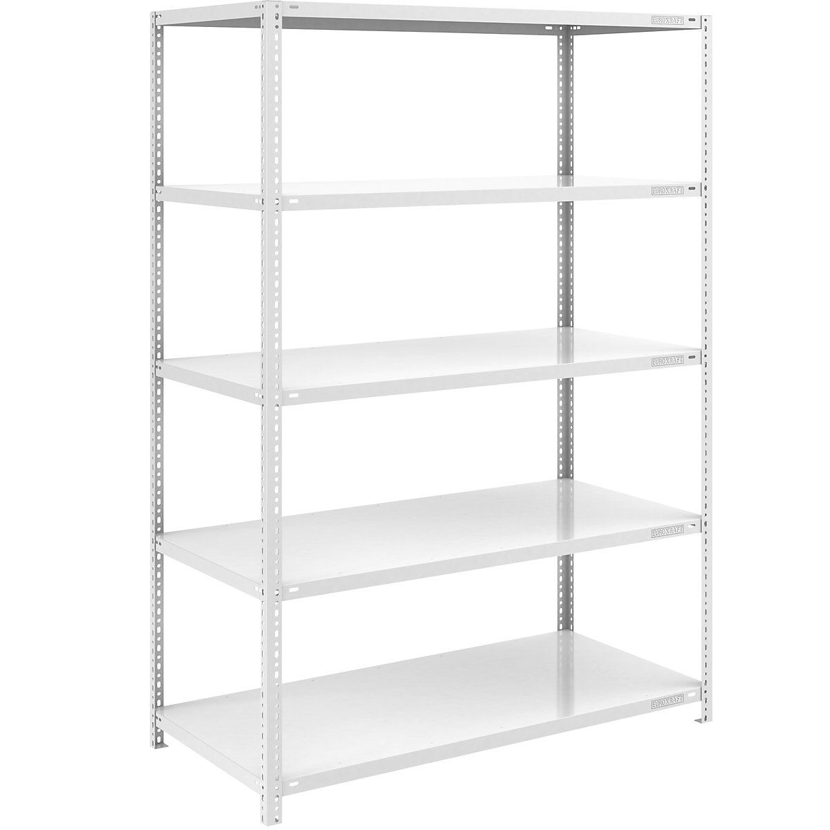 Bolt-together shelf unit, light duty, plastic coated – eurokraft pro, shelf unit height 2000 mm, shelf width 1300 mm, depth 800 mm, standard shelf unit-11
