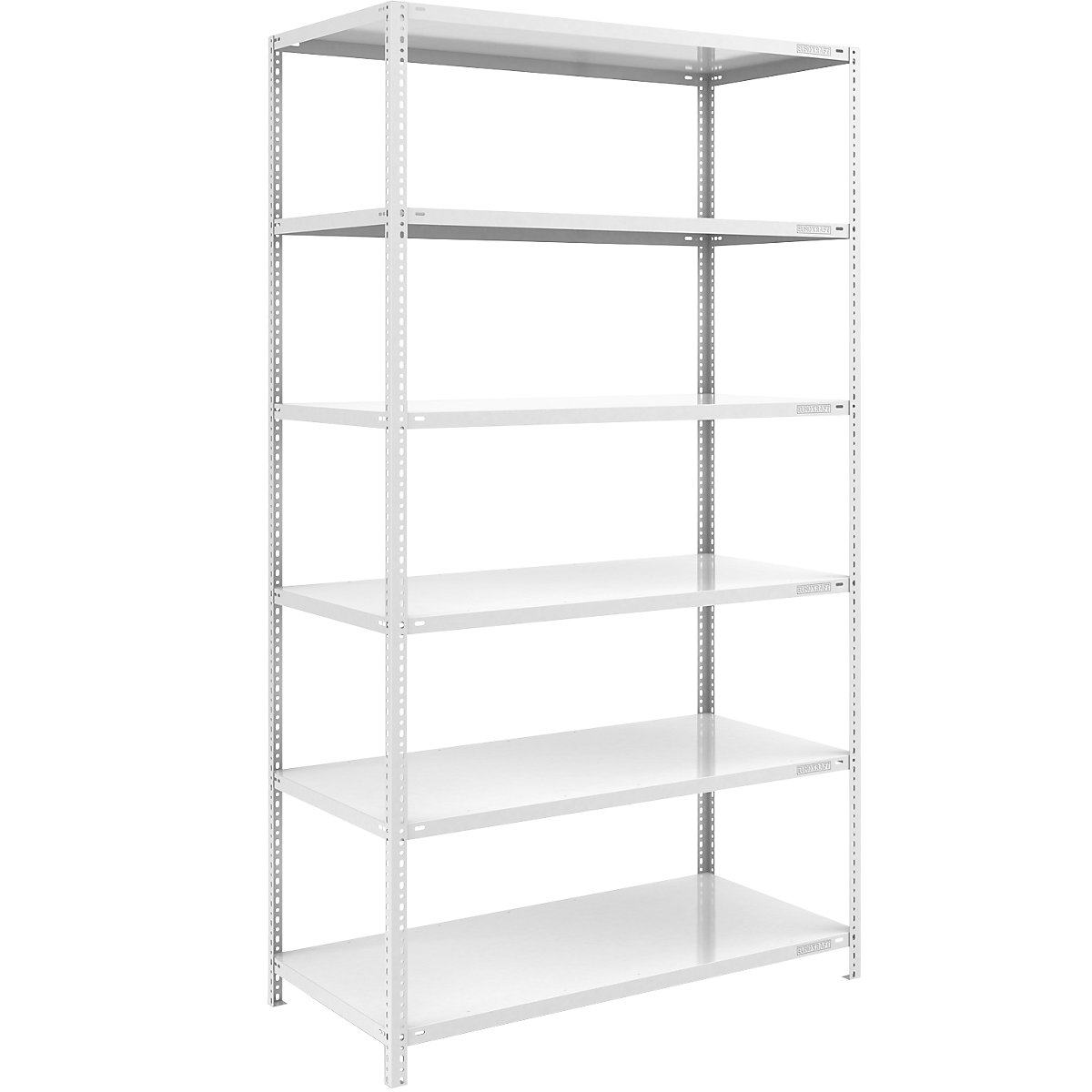 Bolt-together shelf unit, light duty, plastic coated – eurokraft pro, shelf unit height 2500 mm, shelf width 1300 mm, depth 800 mm, standard shelf unit-8