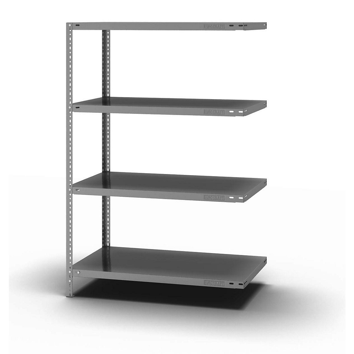 Bolt-together shelf unit, light duty, zinc plated – eurokraft pro, shelf unit height 1500 mm, shelf width 1000 mm, depth 600 mm, extension shelf unit-9
