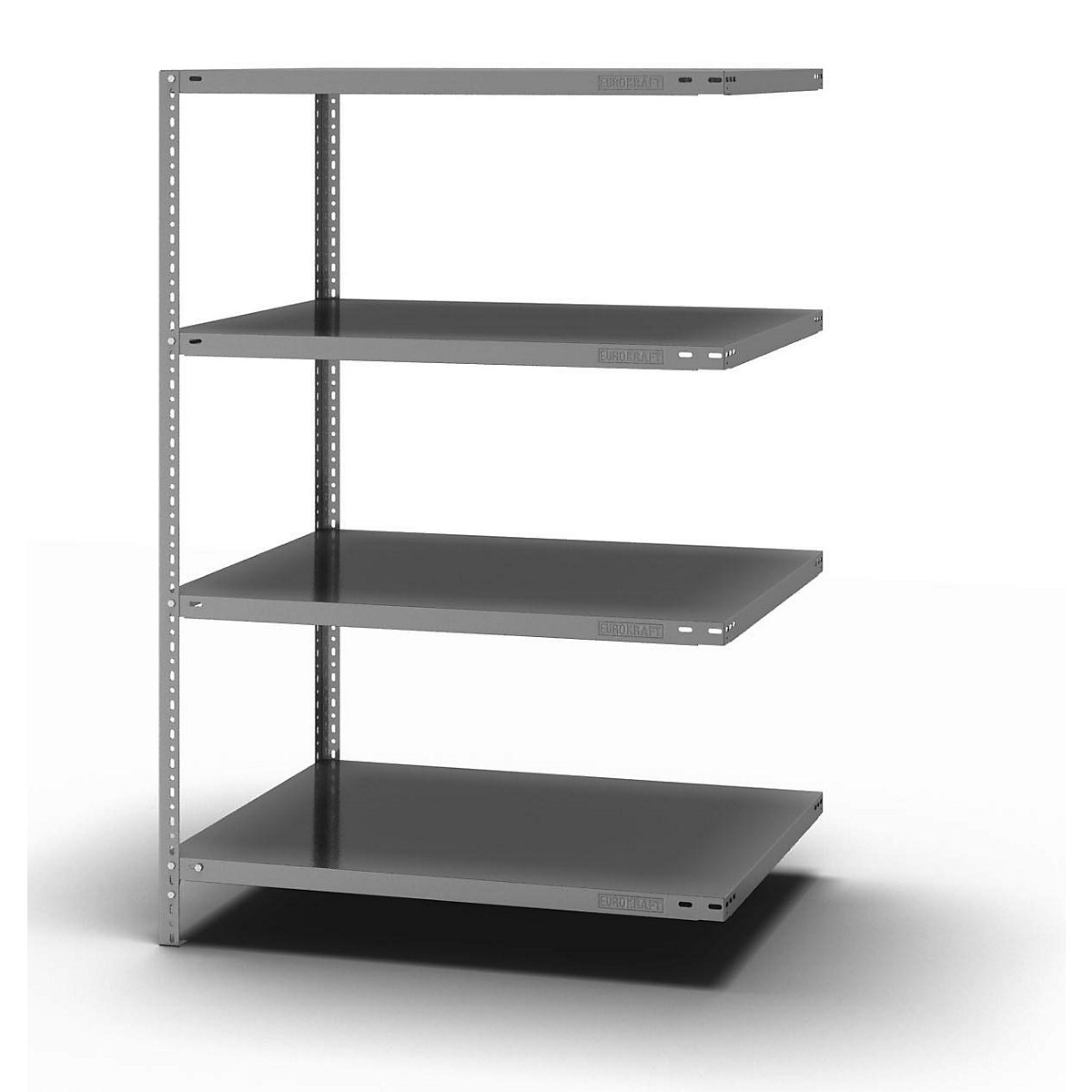 Bolt-together shelf unit, light duty, zinc plated – eurokraft pro, shelf unit height 1500 mm, shelf width 1000 mm, depth 800 mm, extension shelf unit-6