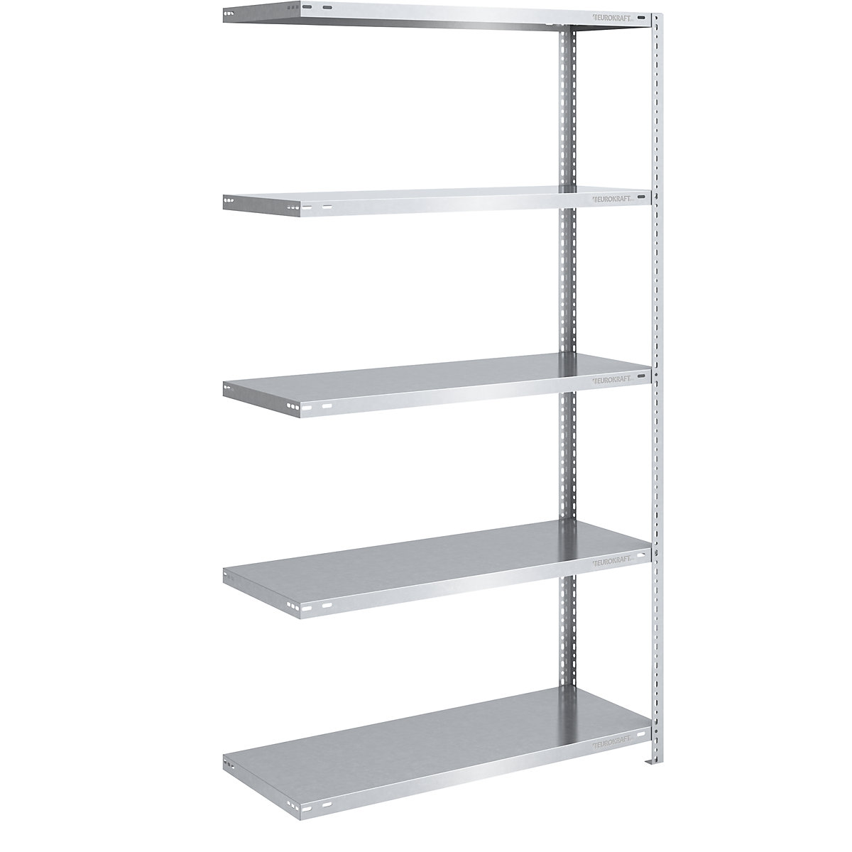 Bolt-together shelf unit, light duty, zinc plated – eurokraft pro, shelf unit height 2000 mm, shelf width 1000 mm, depth 500 mm, extension shelf unit-14