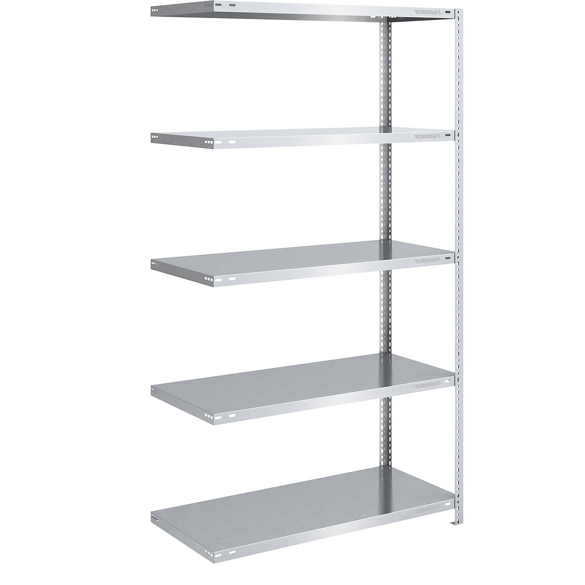 Bolt-together shelf unit, light duty, zinc plated – eurokraft pro, shelf unit height 2000 mm, shelf width 1000 mm, depth 600 mm, extension shelf unit-13