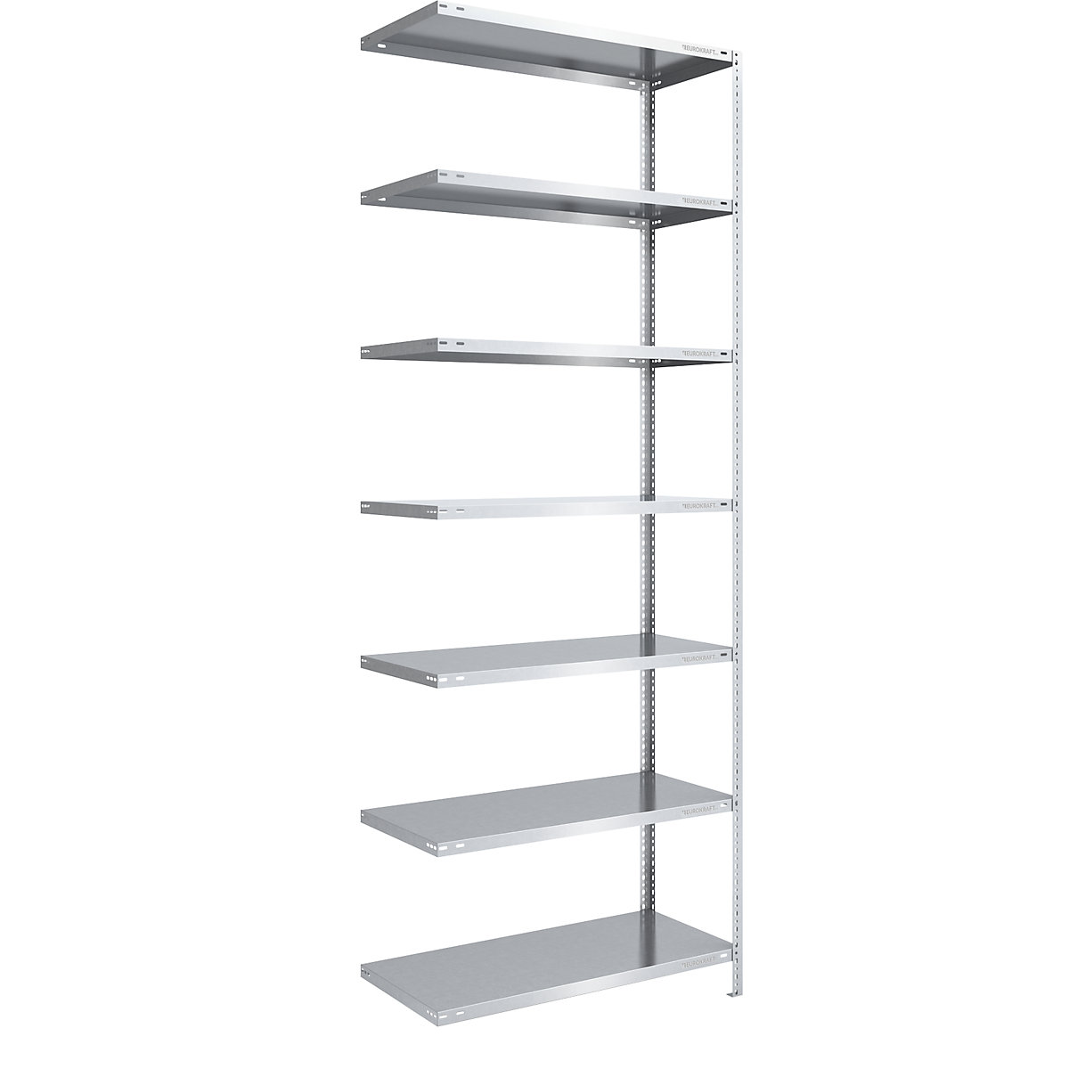 Bolt-together shelf unit, light duty, zinc plated – eurokraft pro, shelf unit height 3000 mm, shelf width 1000 mm, depth 600 mm, extension shelf unit-9