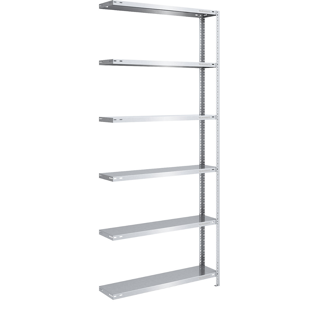 Bolt-together shelf unit, light duty, zinc plated – eurokraft pro, shelf unit height 2500 mm, shelf width 1000 mm, depth 300 mm, extension shelf unit-10