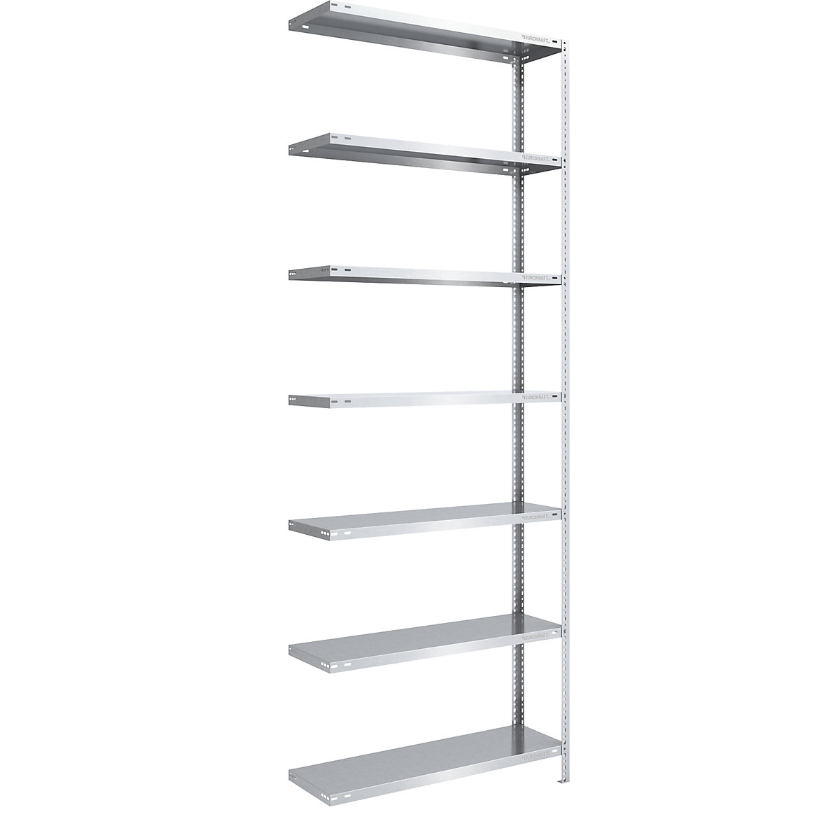 Bolt-together shelf unit, light duty, zinc plated – eurokraft pro, shelf unit height 3000 mm, shelf width 1000 mm, depth 400 mm, extension shelf unit-12