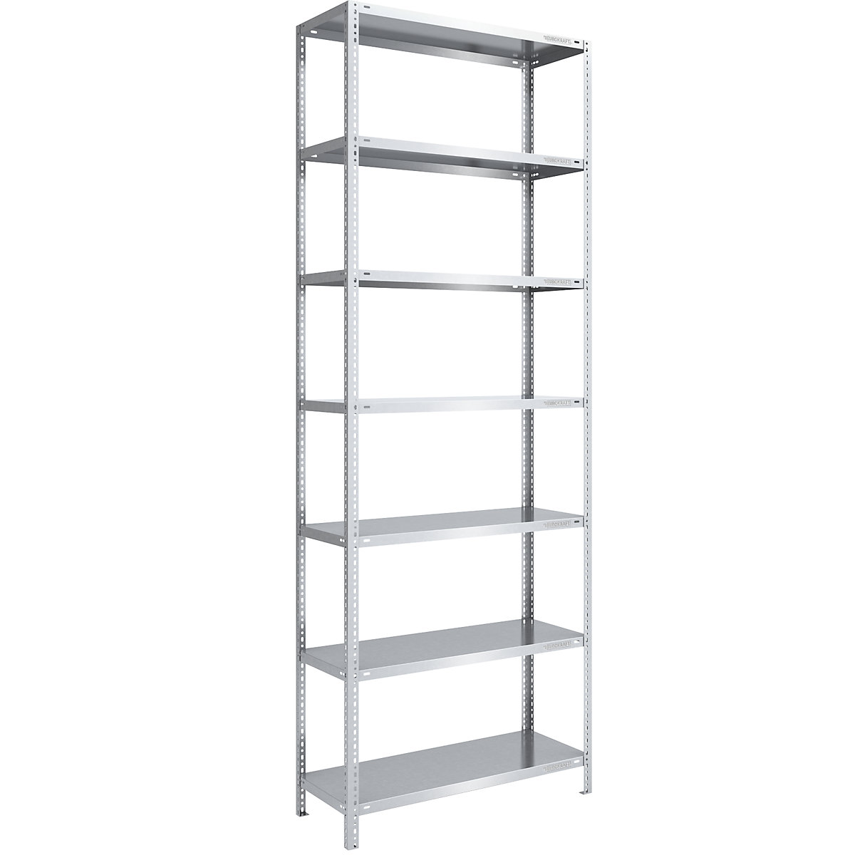 Bolt-together shelf unit, light duty, zinc plated – eurokraft pro, shelf unit height 3000 mm, shelf width 1000 mm, depth 500 mm, standard shelf unit-10