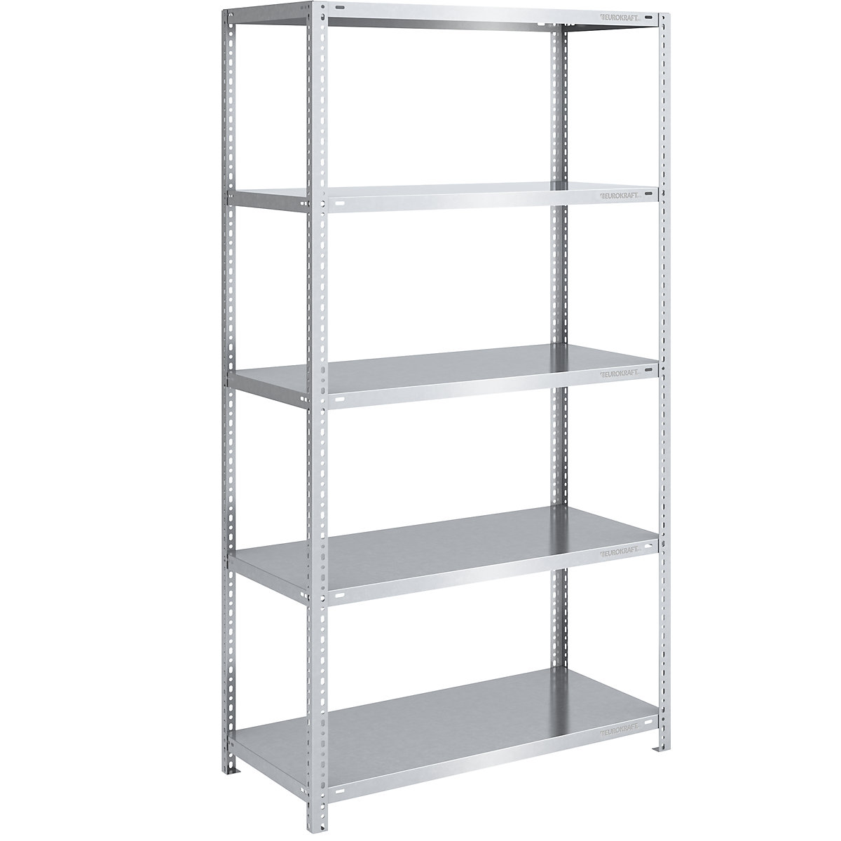 Bolt-together shelf unit, light duty, zinc plated – eurokraft pro, shelf unit height 2000 mm, shelf width 1000 mm, depth 600 mm, standard shelf unit-11