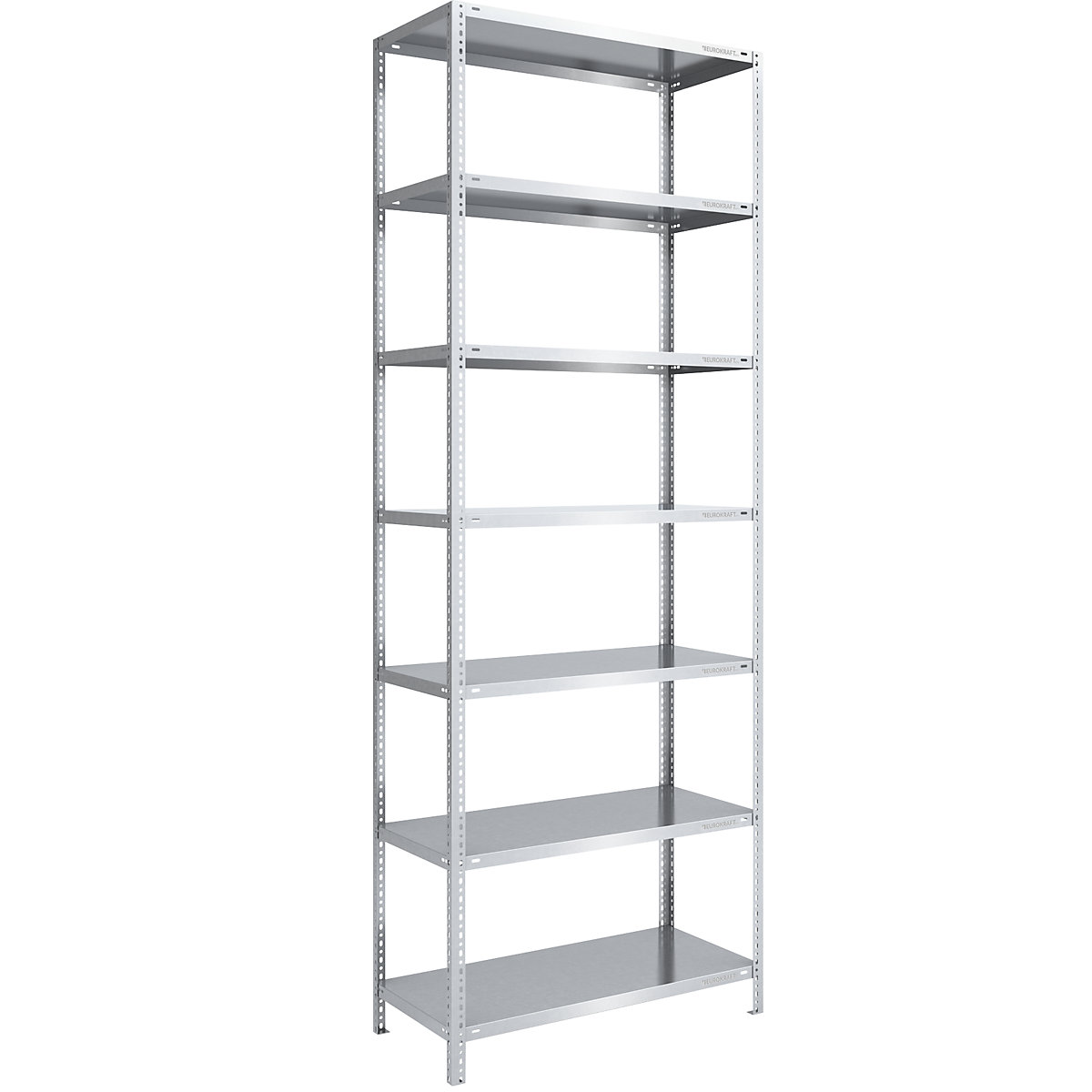 Bolt-together shelf unit, light duty, zinc plated – eurokraft pro, shelf unit height 3000 mm, shelf width 1000 mm, depth 600 mm, standard shelf unit-14