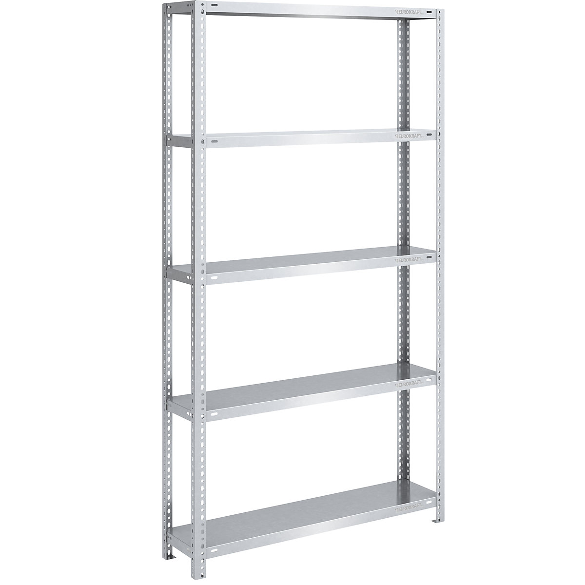 Bolt-together shelf unit, light duty, zinc plated – eurokraft pro, shelf unit height 2000 mm, shelf width 1000 mm, depth 300 mm, standard shelf unit-12