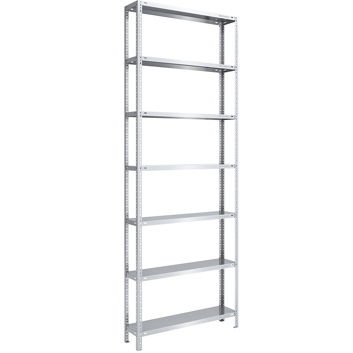 Bolt-together shelf unit, light duty, zinc plated – eurokraft pro, shelf unit height 3000 mm, shelf width 1000 mm, depth 300 mm, standard shelf unit-5