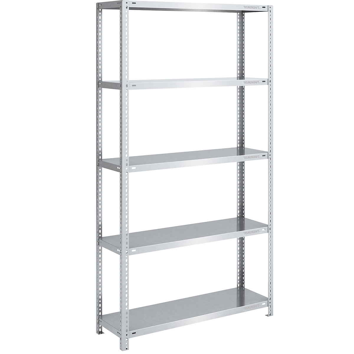 Bolt-together shelf unit, light duty, zinc plated – eurokraft pro, shelf unit height 2000 mm, shelf width 1000 mm, depth 400 mm, standard shelf unit-5