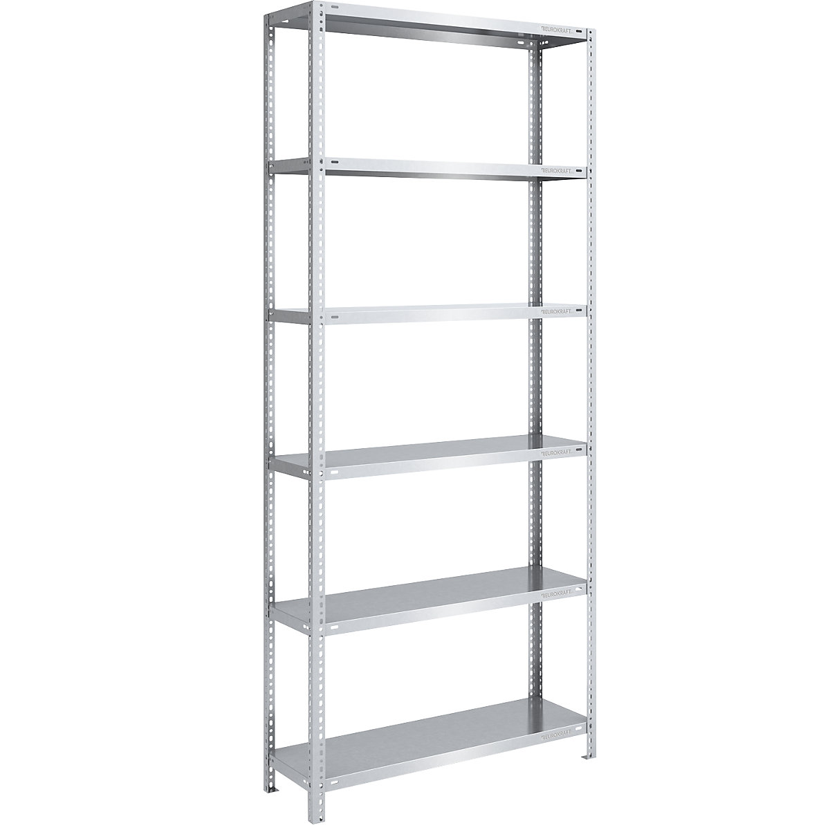 Bolt-together shelf unit, light duty, zinc plated – eurokraft pro, shelf unit height 2500 mm, shelf width 1000 mm, depth 400 mm, standard shelf unit-11