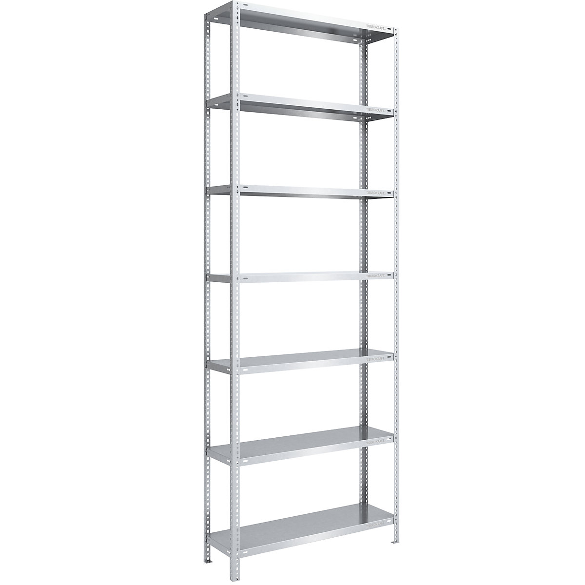 Bolt-together shelf unit, light duty, zinc plated – eurokraft pro, shelf unit height 3000 mm, shelf width 1000 mm, depth 400 mm, standard shelf unit-6