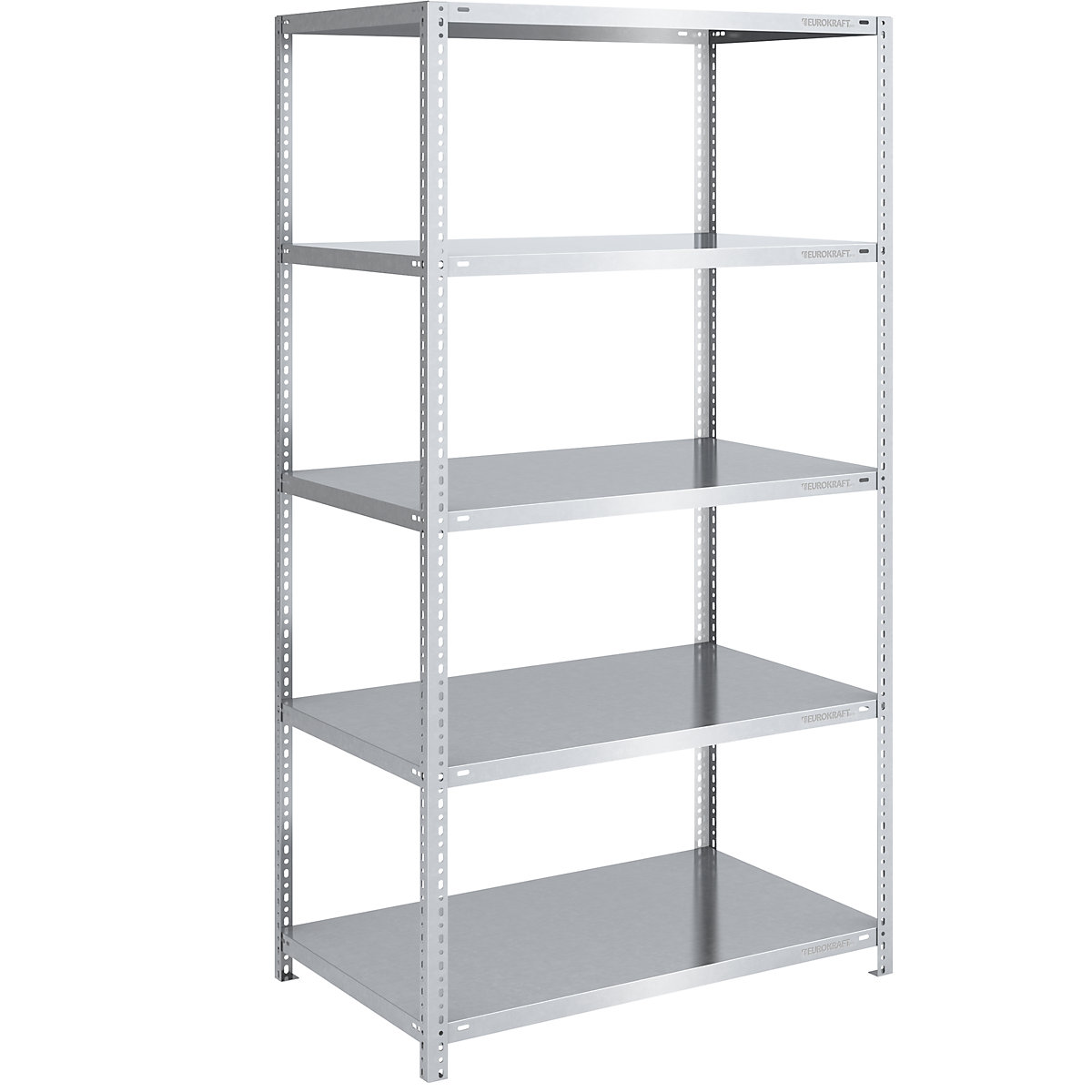 Bolt-together shelf unit, light duty, zinc plated – eurokraft pro, shelf unit height 2000 mm, shelf width 1000 mm, depth 800 mm, standard shelf unit-6
