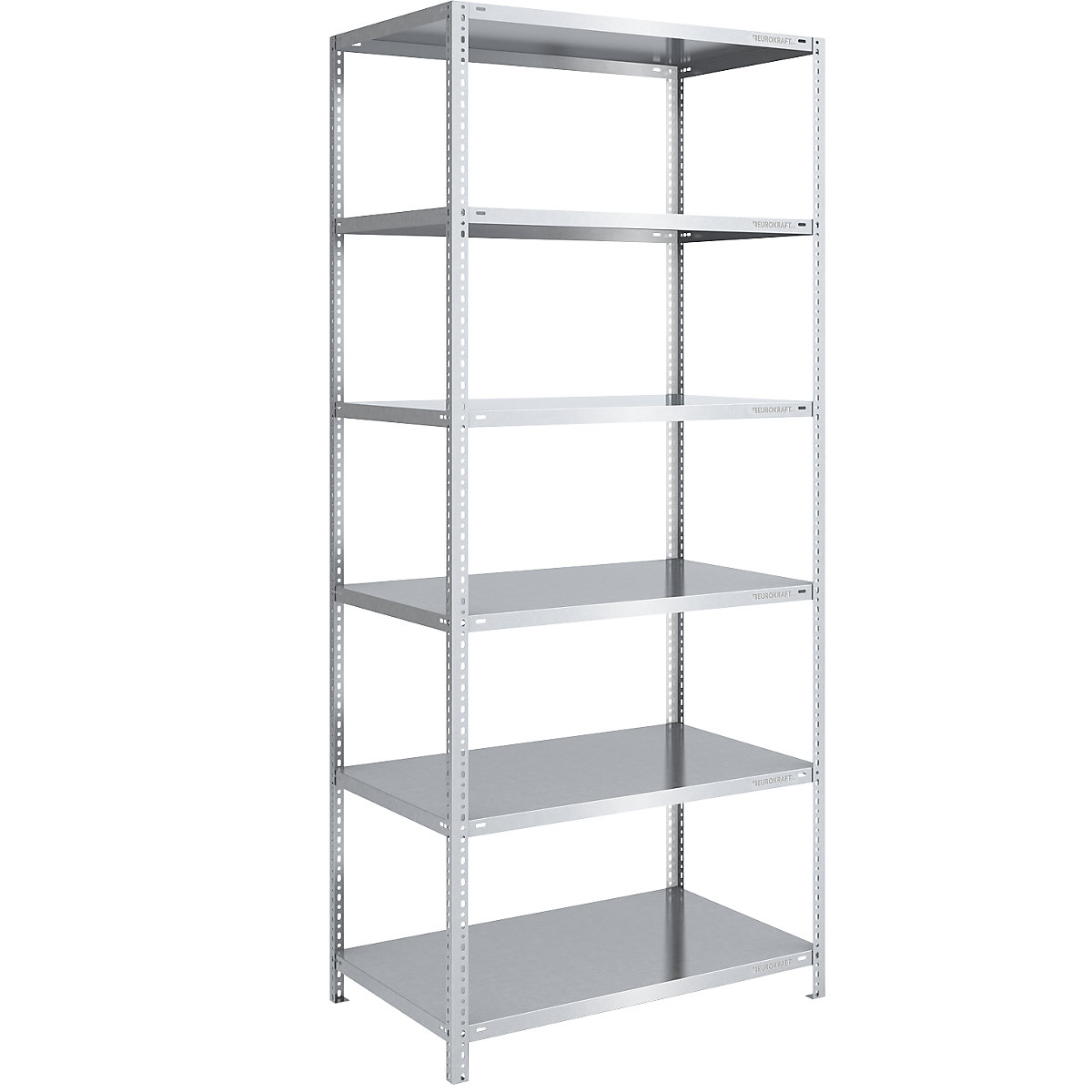 Bolt-together shelf unit, light duty, zinc plated – eurokraft pro, shelf unit height 2500 mm, shelf width 1000 mm, depth 800 mm, standard shelf unit-13