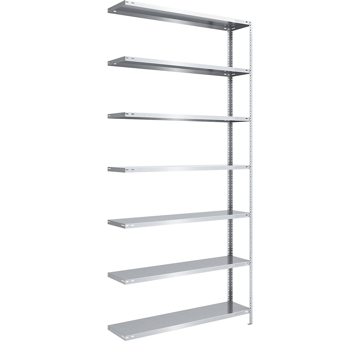 Bolt-together shelf unit, light duty, zinc plated – eurokraft pro, shelf unit height 3000 mm, shelf width 1300 mm, depth 400 mm, extension shelf unit-8