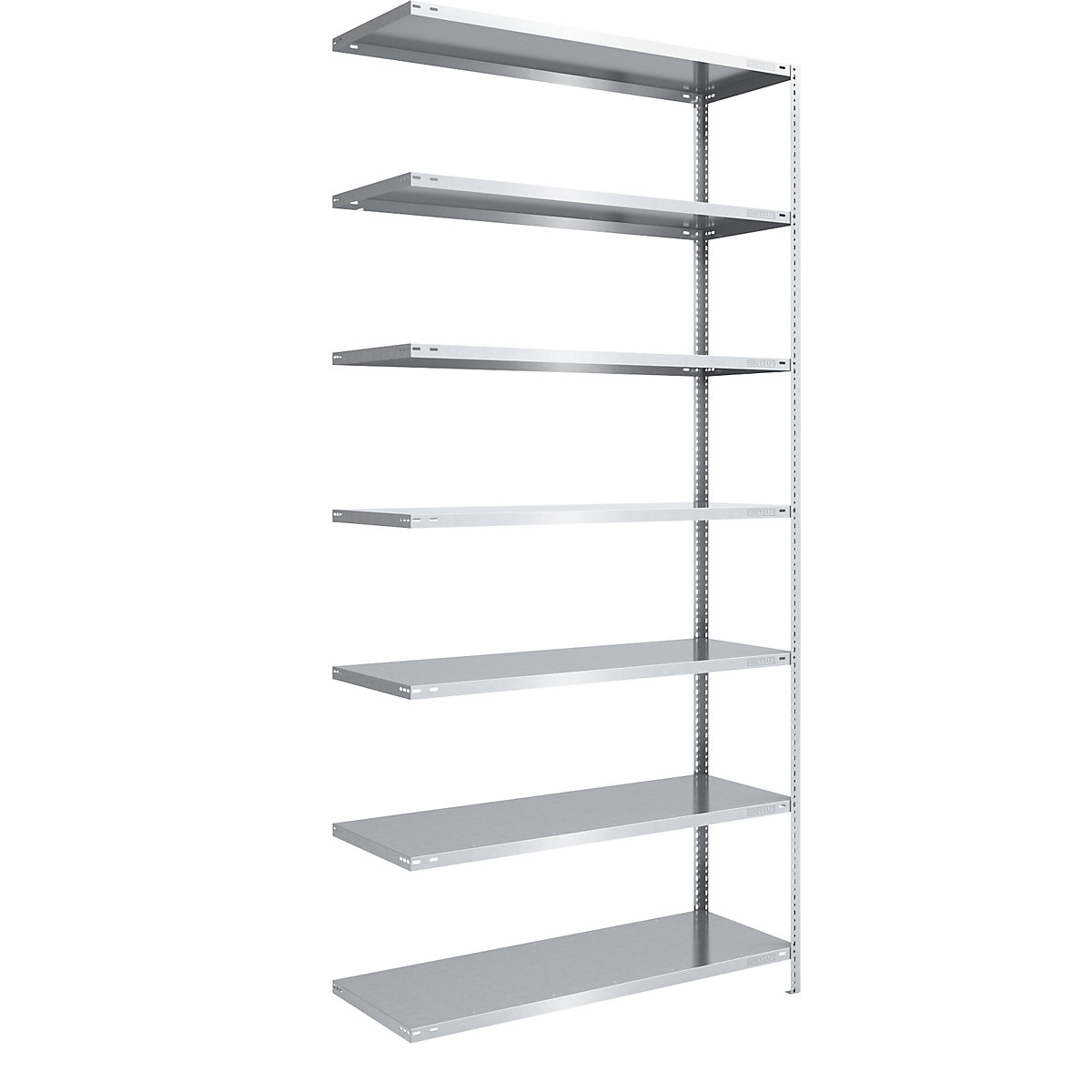 Bolt-together shelf unit, light duty, zinc plated – eurokraft pro, shelf unit height 3000 mm, shelf width 1300 mm, depth 600 mm, extension shelf unit-11