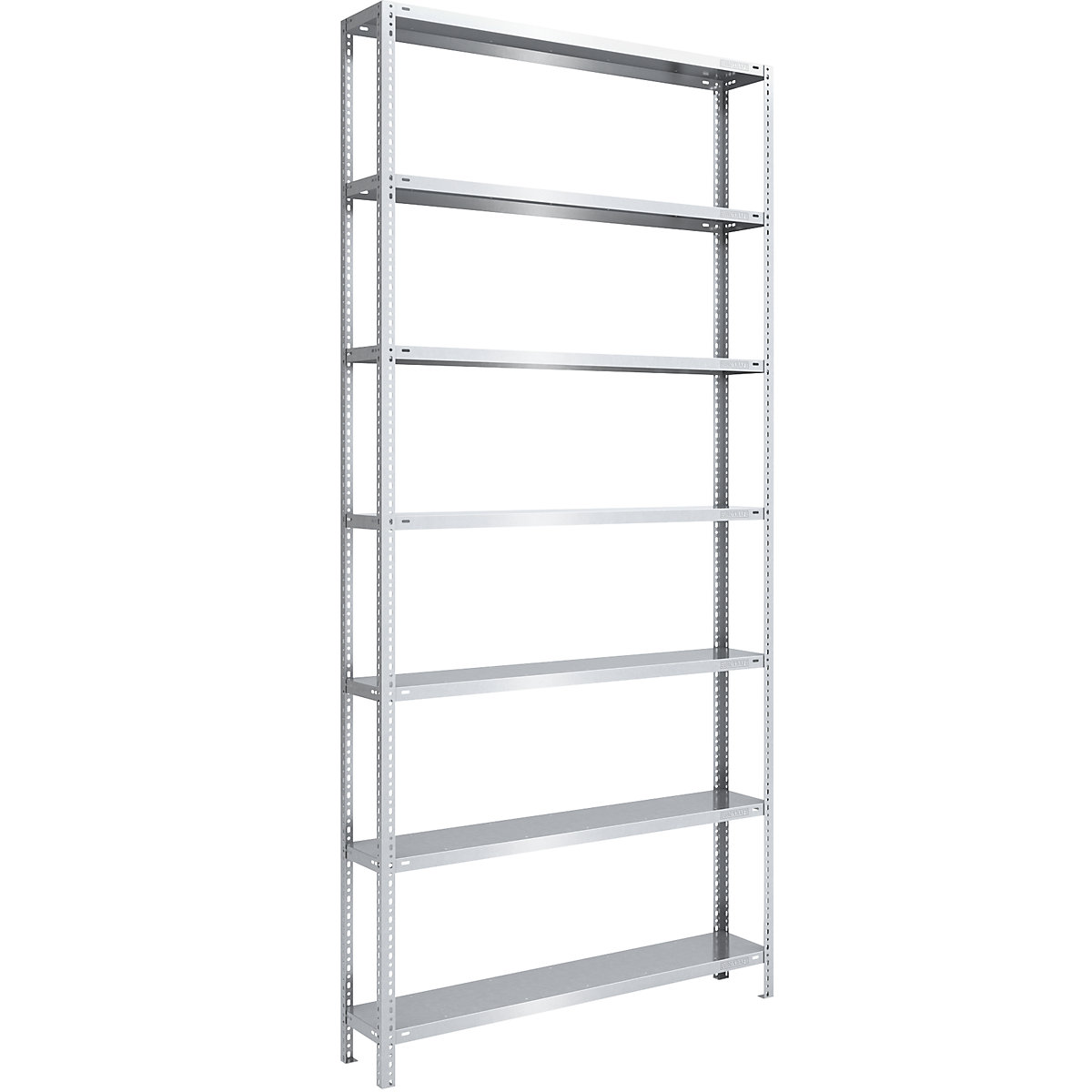 Bolt-together shelf unit, light duty, zinc plated – eurokraft pro, shelf unit height 3000 mm, shelf width 1300 mm, depth 300 mm, standard shelf unit-9