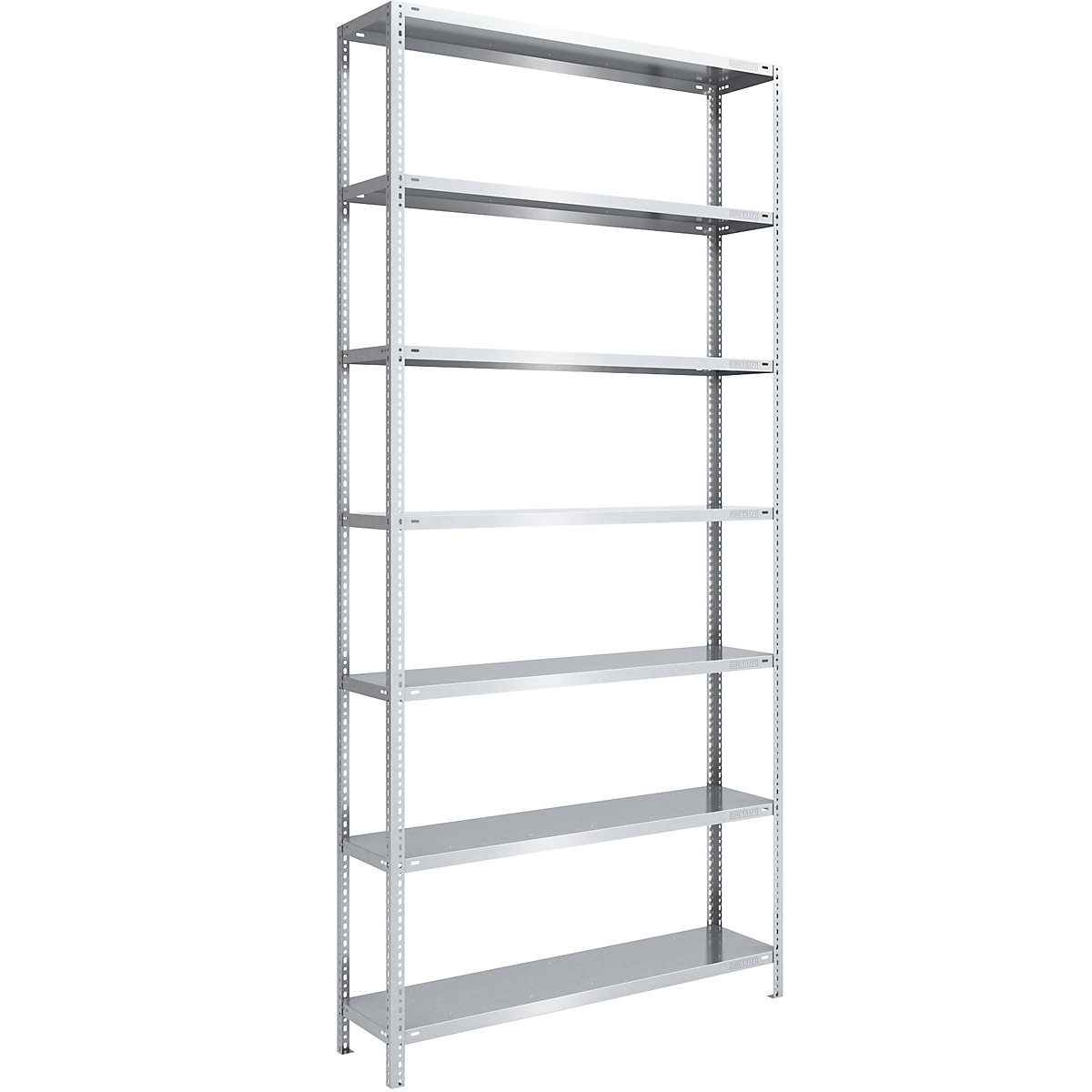 Bolt-together shelf unit, light duty, zinc plated – eurokraft pro, shelf unit height 3000 mm, shelf width 1300 mm, depth 400 mm, standard shelf unit-14