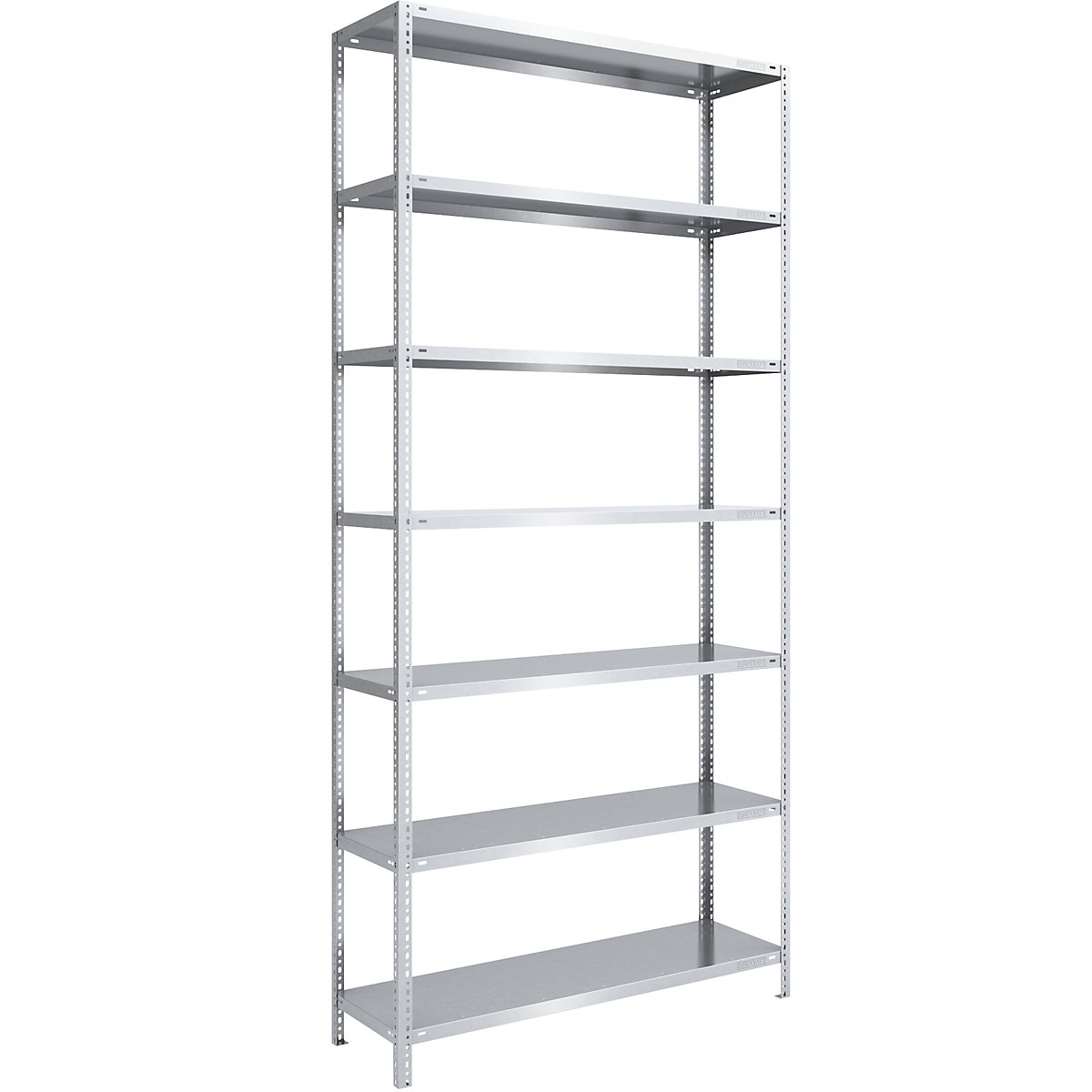 Bolt-together shelf unit, light duty, zinc plated – eurokraft pro, shelf unit height 3000 mm, shelf width 1300 mm, depth 500 mm, standard shelf unit-5