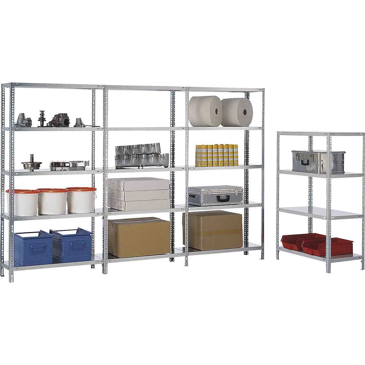 Bolt-together storage shelving, RAL 7035, medium duty – eurokraft pro (Product illustration 2)-1