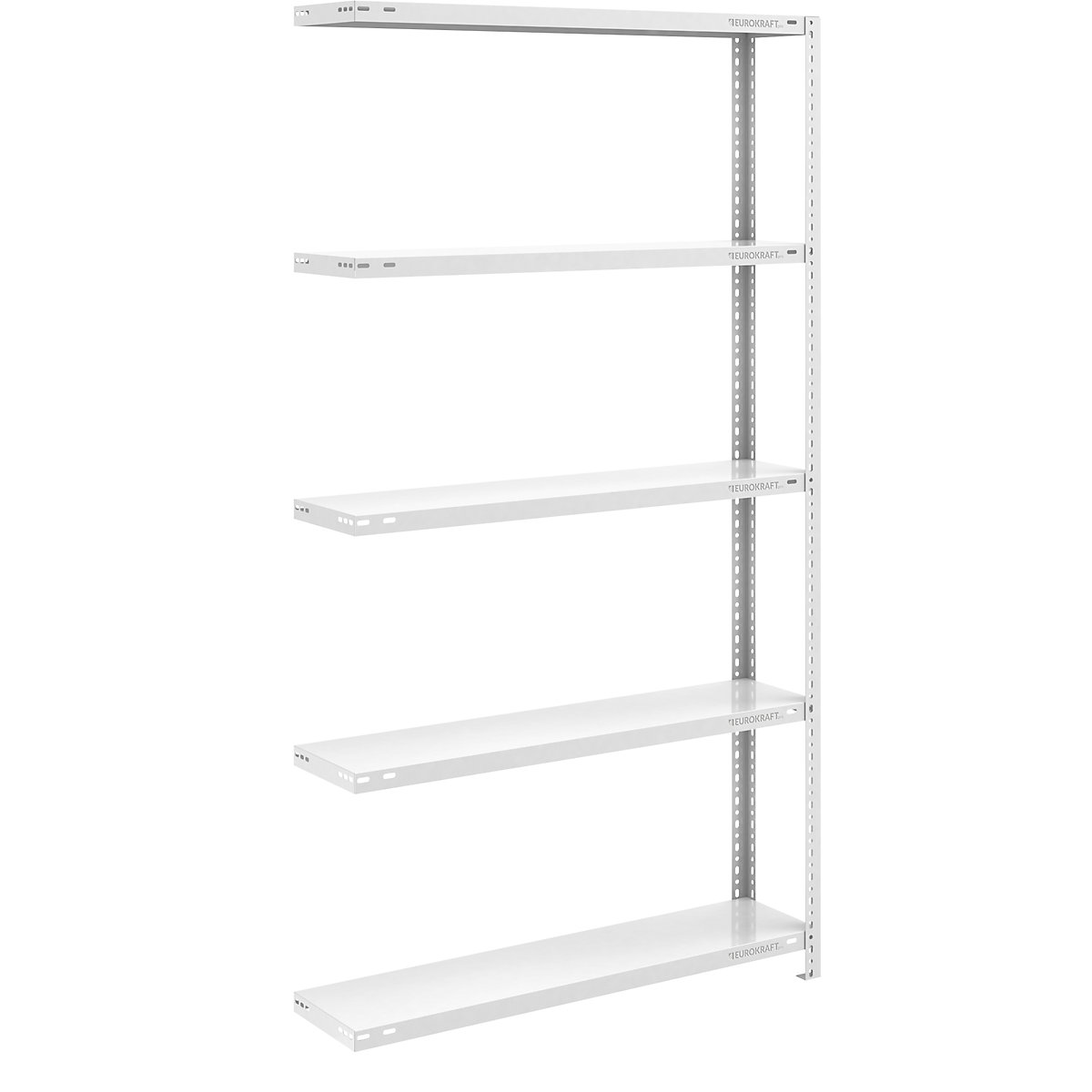 Bolt-together storage shelving, RAL 7035, medium duty – eurokraft pro, shelf unit height 2000 mm, shelf width 1000 mm, depth 300 mm, extension shelf unit-12