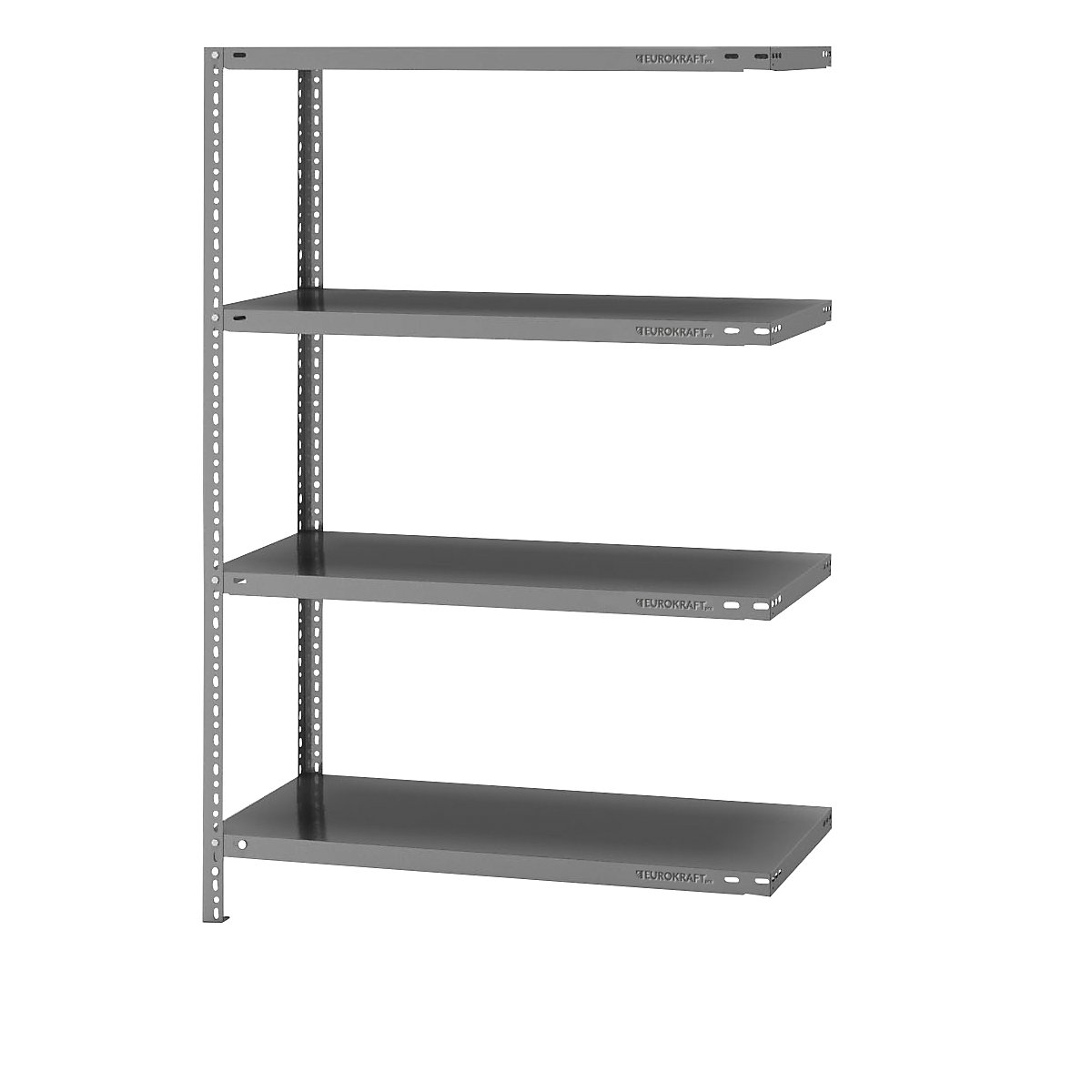 Bolt-together storage shelving, zinc plated, medium duty – eurokraft pro, shelf unit height 1500 mm, shelf width 1000 mm, depth 500 mm, extension shelf unit-12