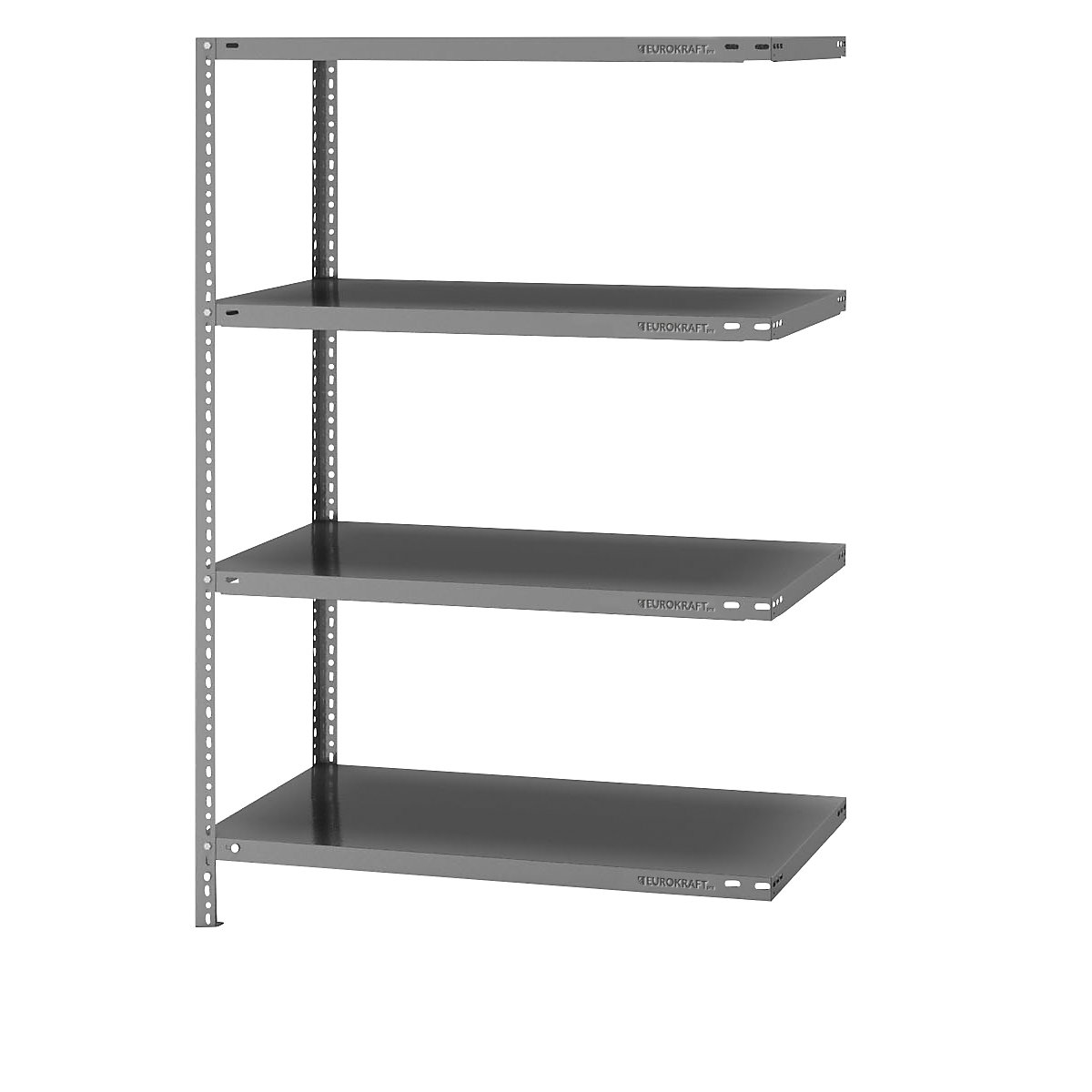 Bolt-together storage shelving, zinc plated, medium duty – eurokraft pro, shelf unit height 1500 mm, shelf width 1000 mm, depth 600 mm, extension shelf unit-9