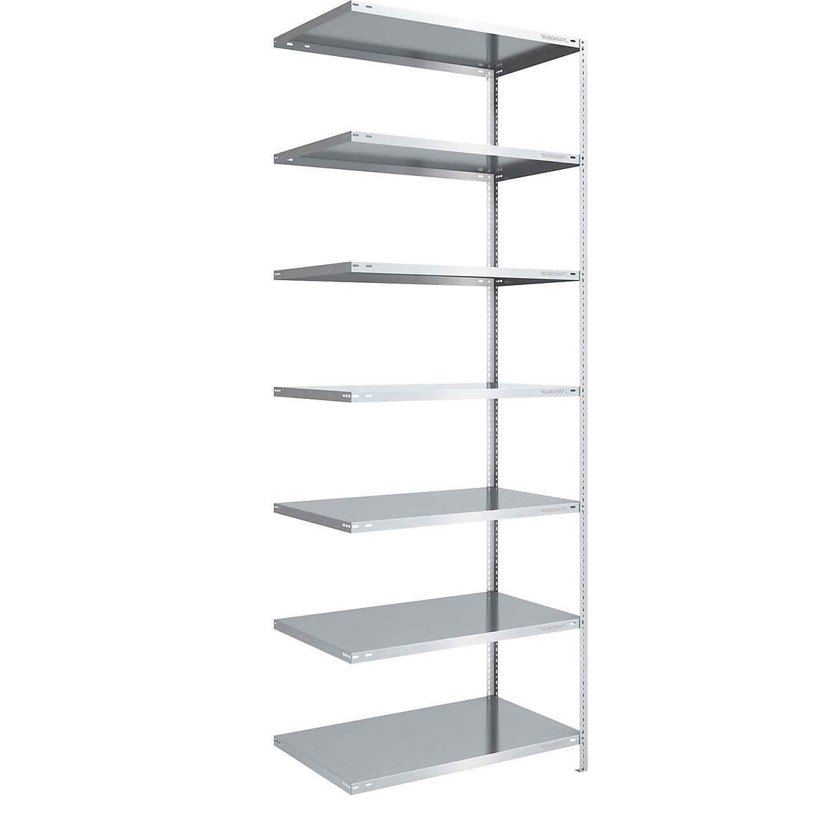 Bolt-together storage shelving, zinc plated, medium duty – eurokraft pro, shelf unit height 3000 mm, shelf width 1000 mm, depth 800 mm, extension shelf unit-10
