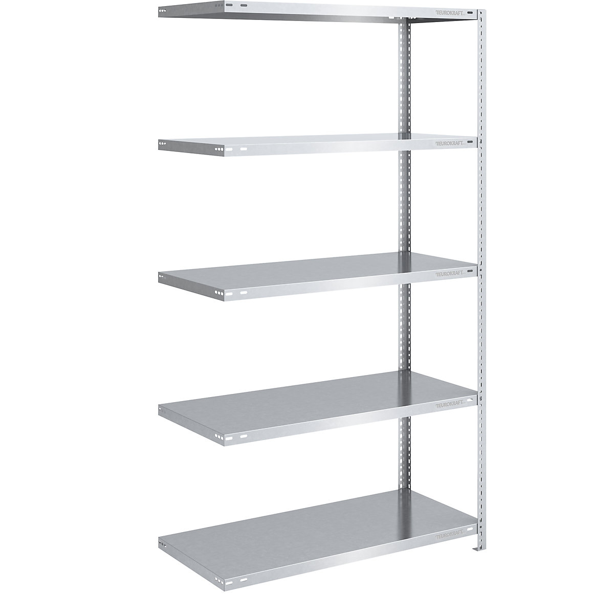 Bolt-together storage shelving, zinc plated, medium duty – eurokraft pro, shelf unit height 2000 mm, shelf width 1000 mm, depth 600 mm, extension shelf unit-10