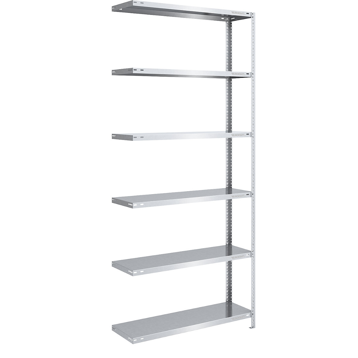 Bolt-together storage shelving, zinc plated, medium duty – eurokraft pro, shelf unit height 2500 mm, shelf width 1000 mm, depth 400 mm, extension shelf unit-5