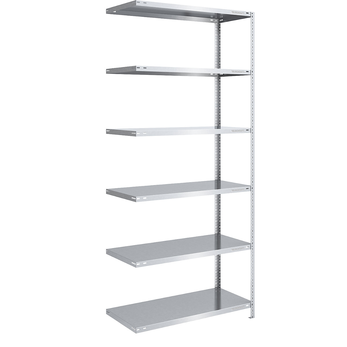 Bolt-together storage shelving, zinc plated, medium duty – eurokraft pro, shelf unit height 2500 mm, shelf width 1000 mm, depth 600 mm, extension shelf unit-3