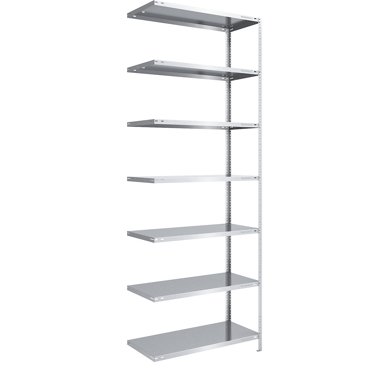 Bolt-together storage shelving, zinc plated, medium duty – eurokraft pro, shelf unit height 3000 mm, shelf width 1000 mm, depth 600 mm, extension shelf unit-8