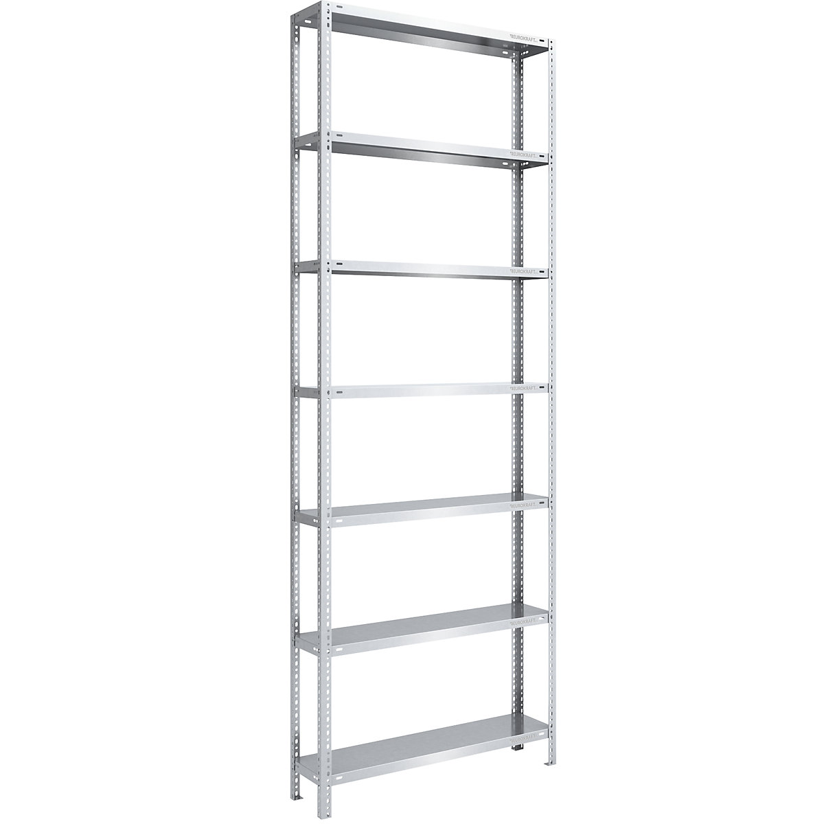 Bolt-together storage shelving, zinc plated, medium duty – eurokraft pro, shelf unit height 3000 mm, shelf width 1000 mm, depth 300 mm, standard shelf unit-3