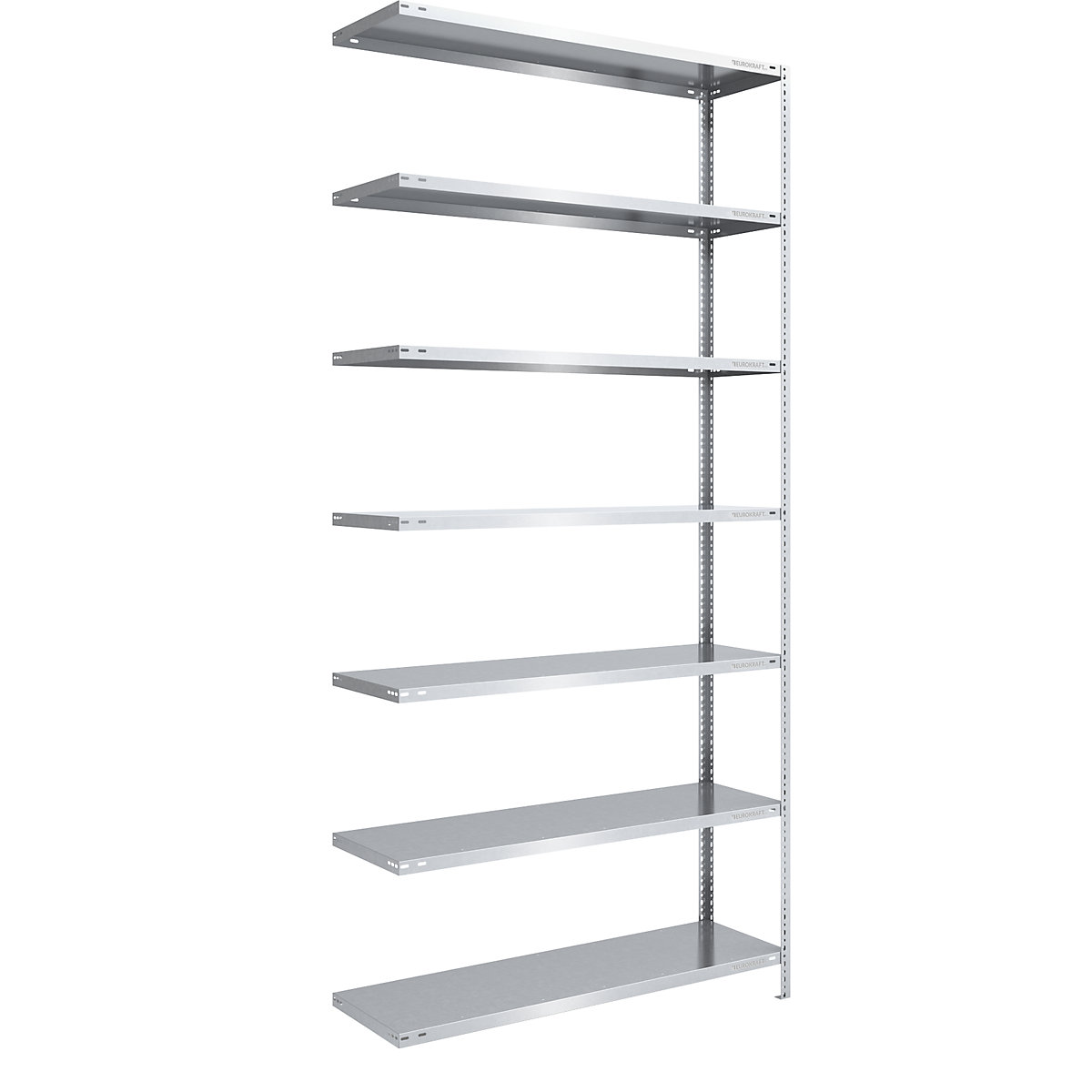 Bolt-together storage shelving, zinc plated, medium duty – eurokraft pro, shelf unit height 3000 mm, shelf width 1300 mm, depth 500 mm, extension shelf unit-10