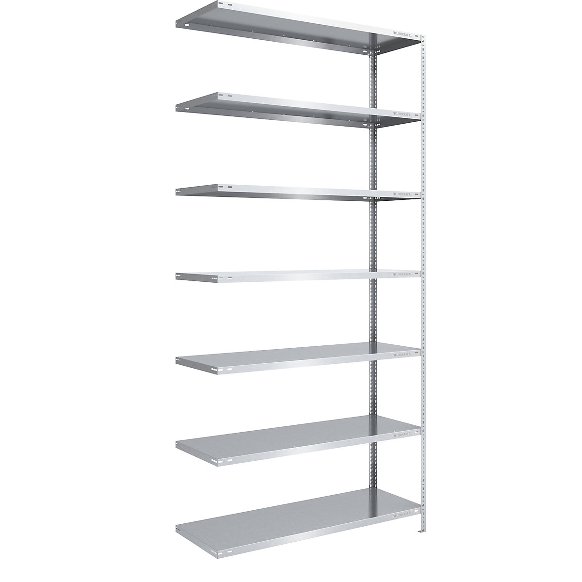 Bolt-together storage shelving, zinc plated, medium duty – eurokraft pro, shelf unit height 3000 mm, shelf width 1300 mm, depth 600 mm, extension shelf unit-11