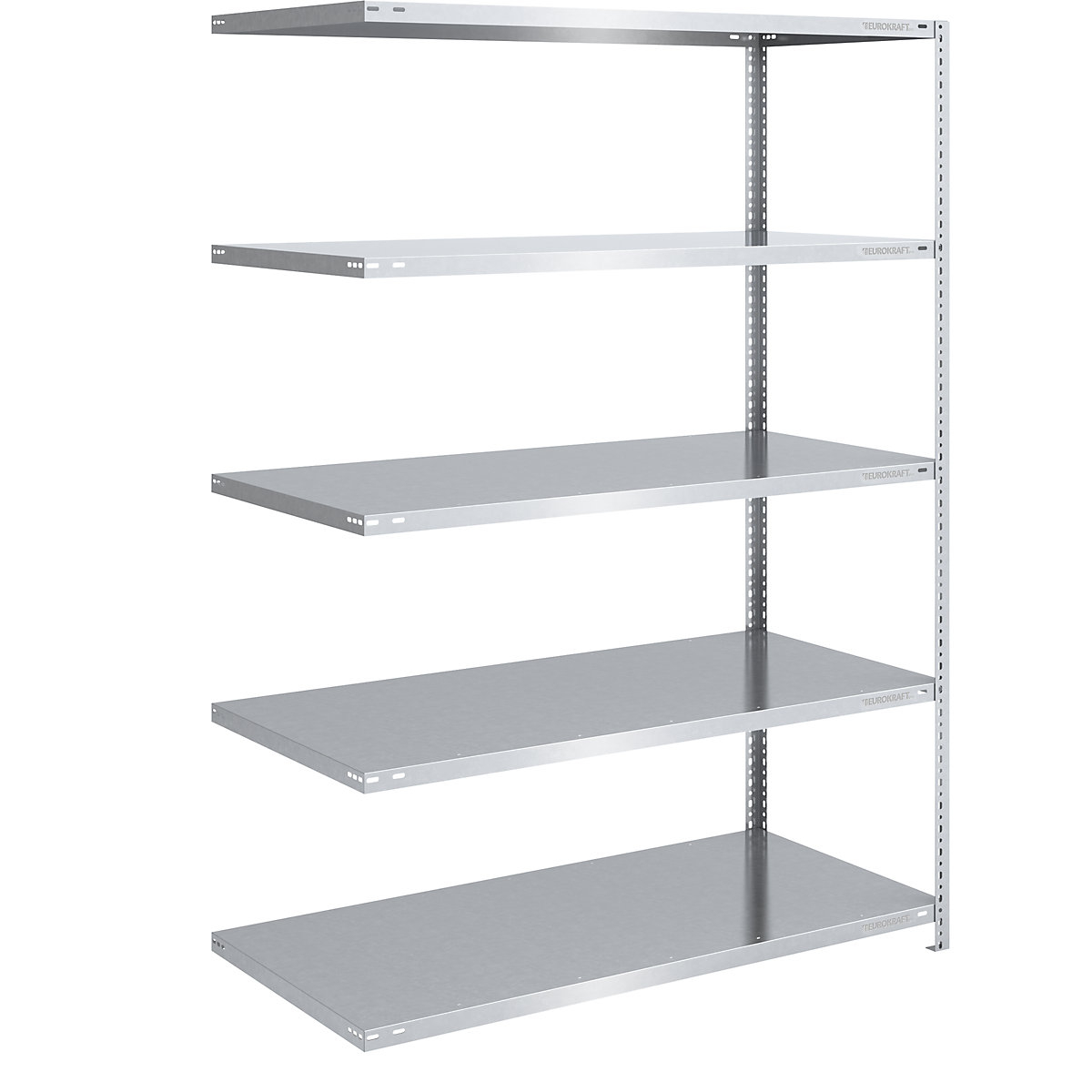 Bolt-together storage shelving, zinc plated, medium duty – eurokraft pro, shelf unit height 2000 mm, shelf width 1300 mm, depth 800 mm, extension shelf unit-7