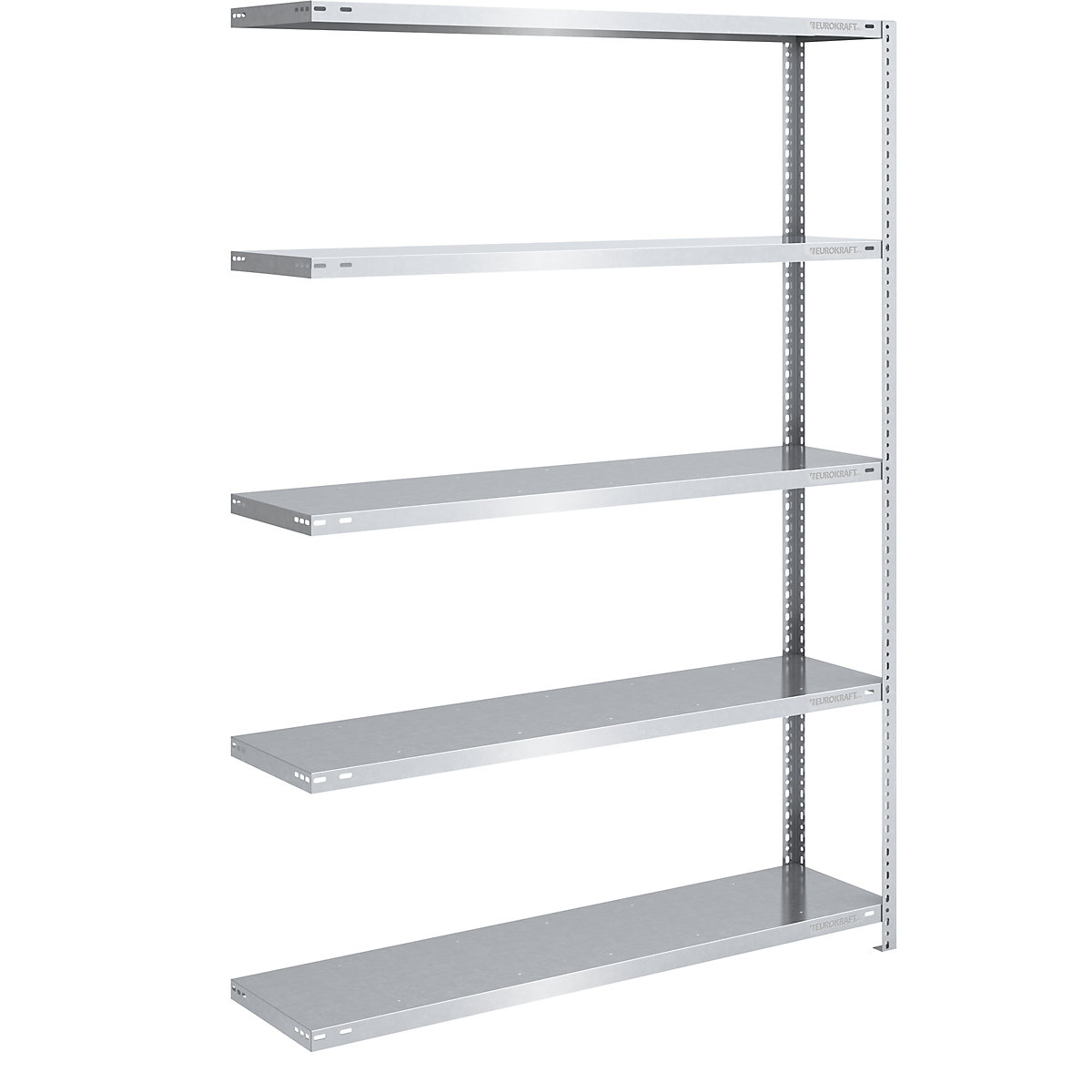 Bolt-together storage shelving, zinc plated, medium duty – eurokraft pro, shelf unit height 2000 mm, shelf width 1300 mm, depth 400 mm, extension shelf unit-14