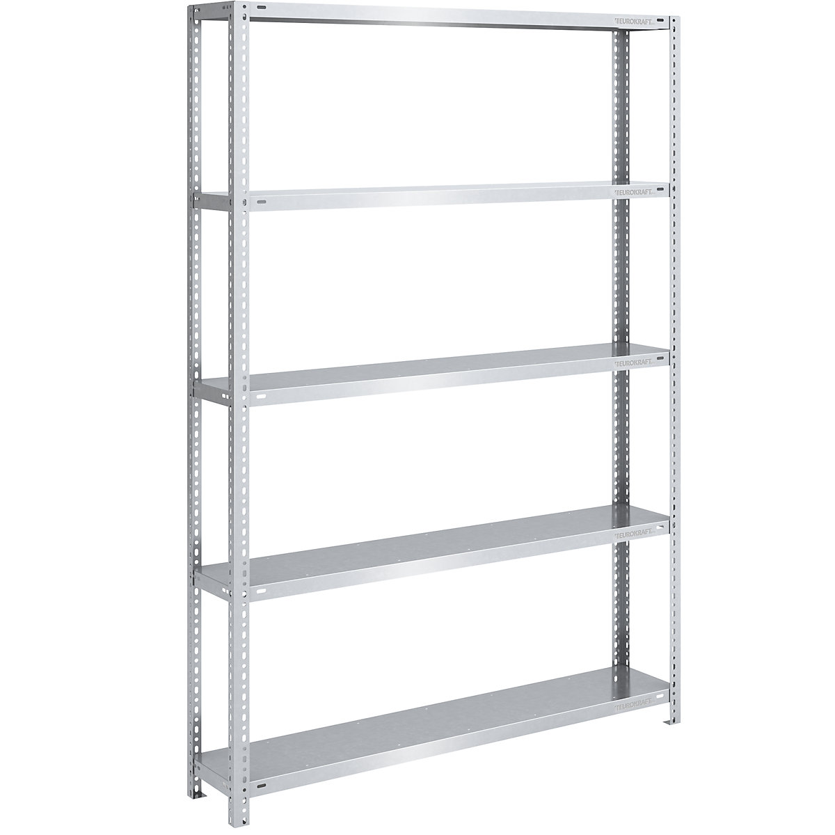Bolt-together storage shelving, zinc plated, medium duty – eurokraft pro, shelf unit height 2000 mm, shelf width 1300 mm, depth 300 mm, standard shelf unit-8
