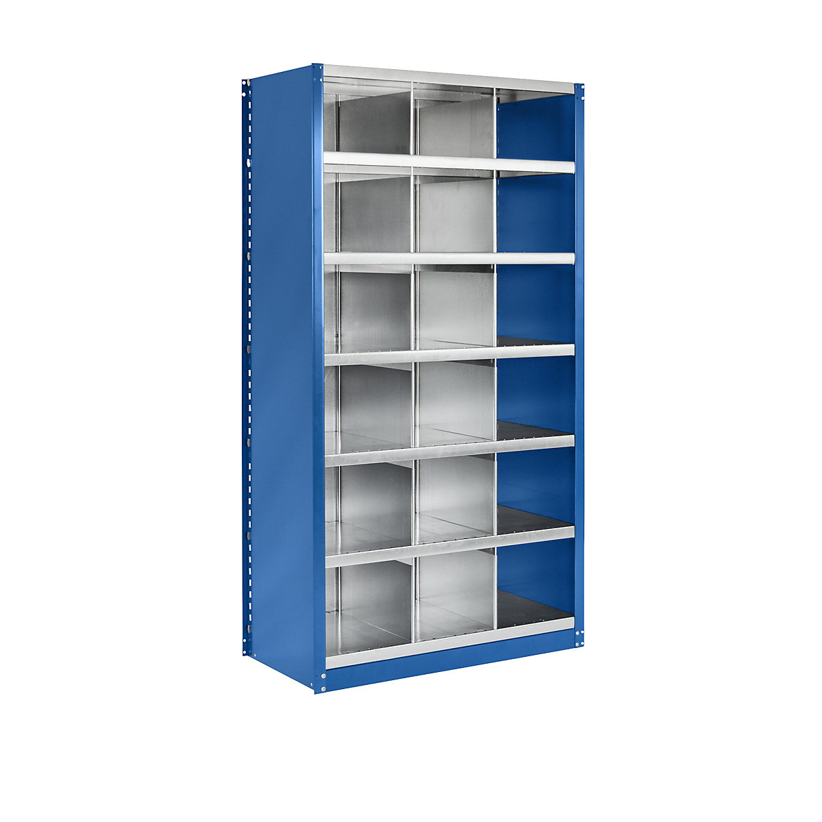 Boltless shelf unit system, shelf unit height 1990 mm – eurokraft pro, 18 compartments, WxD 1000 x 500 mm, extension shelf unit, reseda green RAL 6011-1