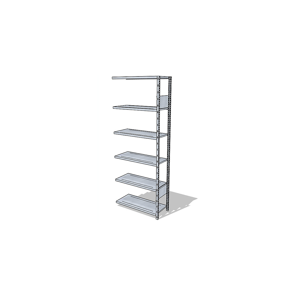Boltless shelving system zincplated, height 2500 mm KAISER+KRAFT
