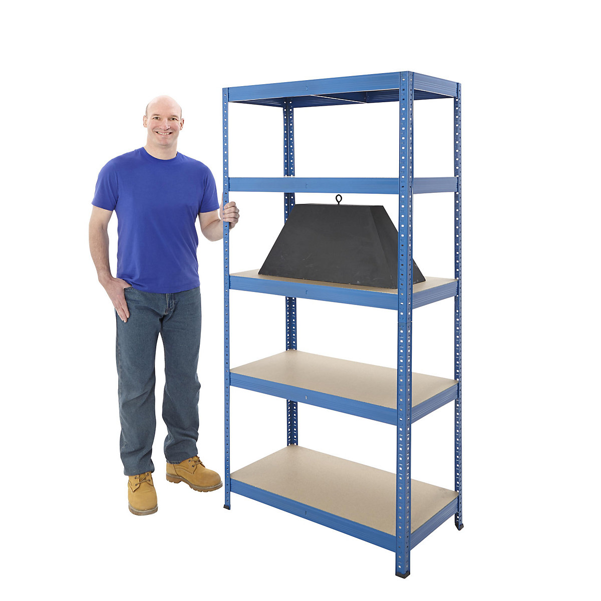 Boltless shelving unit, blue (Product illustration 7)-6
